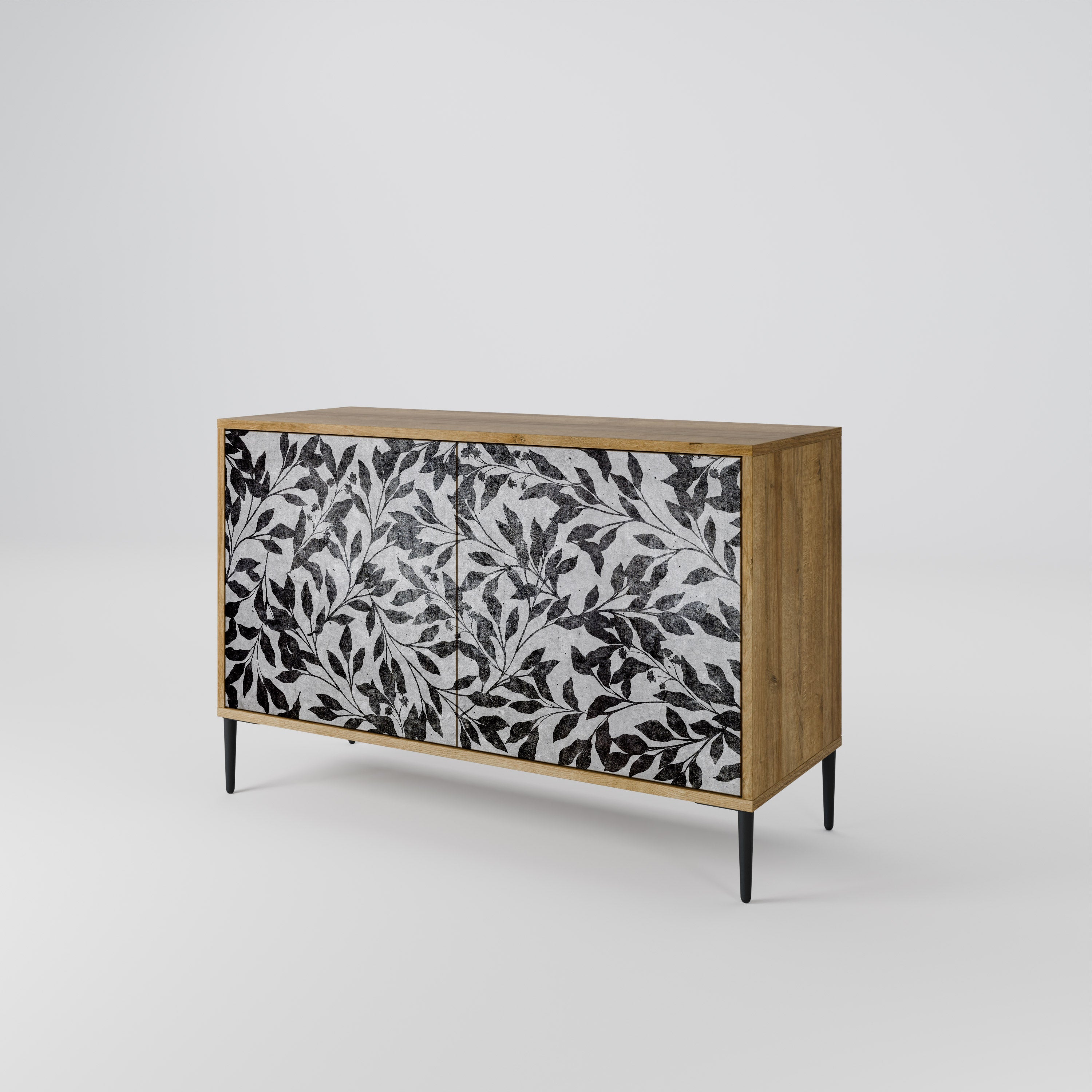 CHARCOAL SPROUT Sideboard mit 2 Türen in Eichenoptik