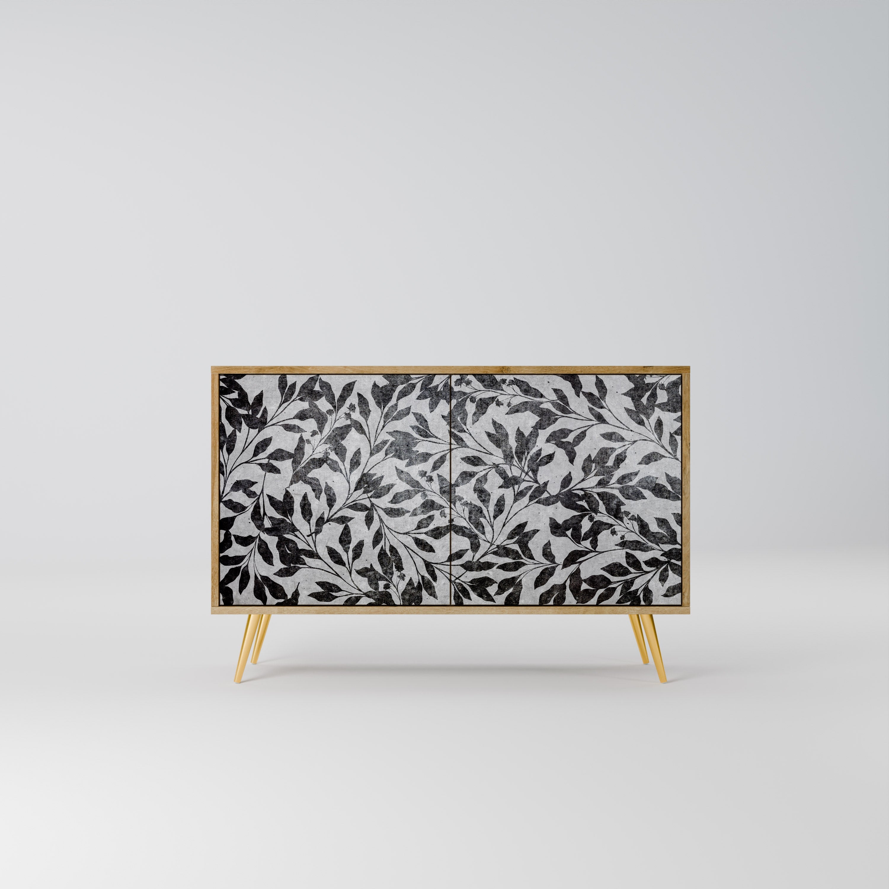 CHARCOAL SPROUT Sideboard mit 2 Türen in Eichenoptik
