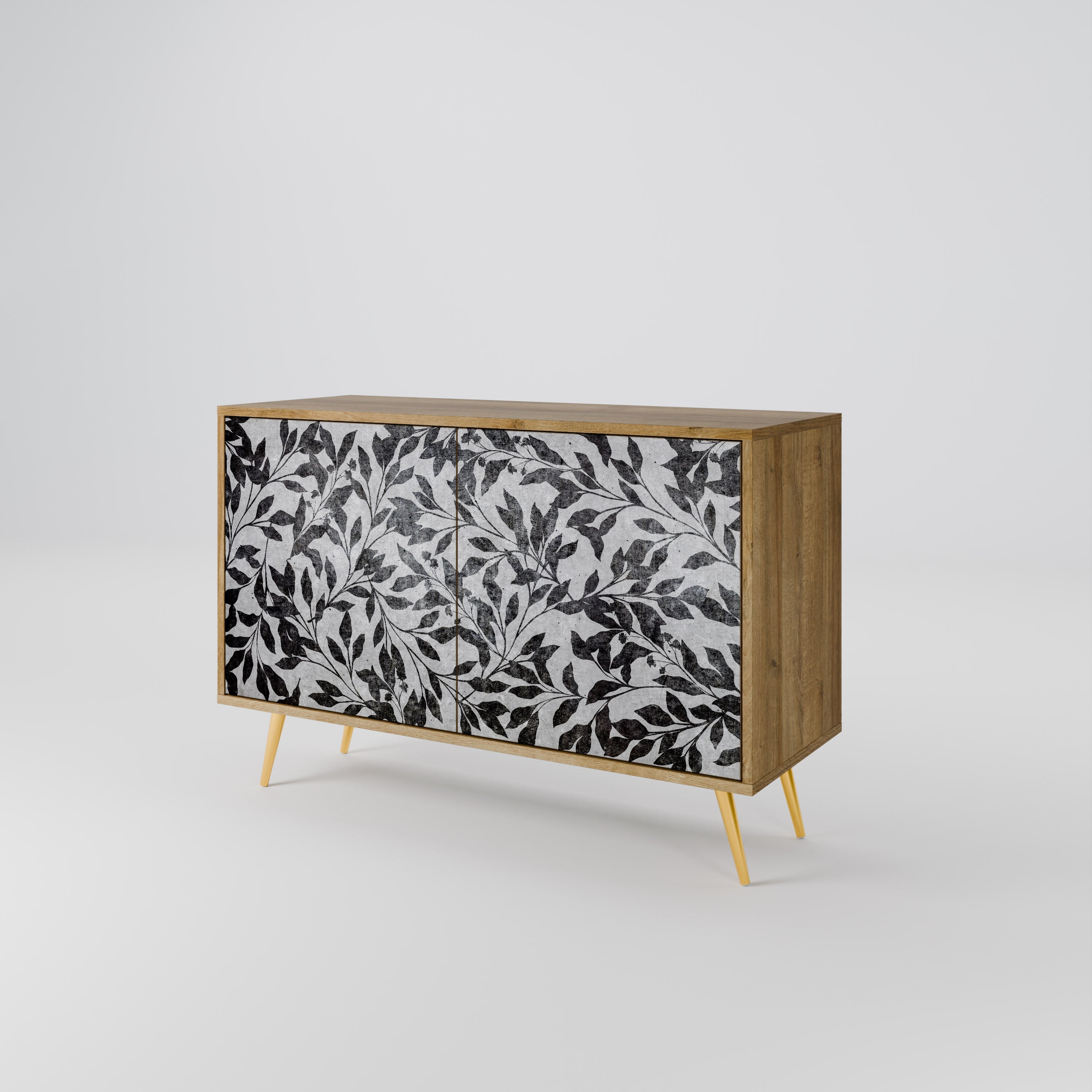 CHARCOAL SPROUT Sideboard mit 2 Türen in Eichenoptik