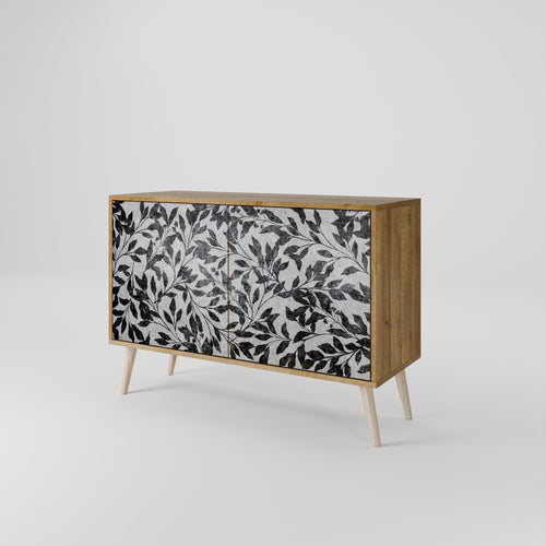 CHARCOAL SPROUT Sideboard mit 2 Türen in Eiche-Optik