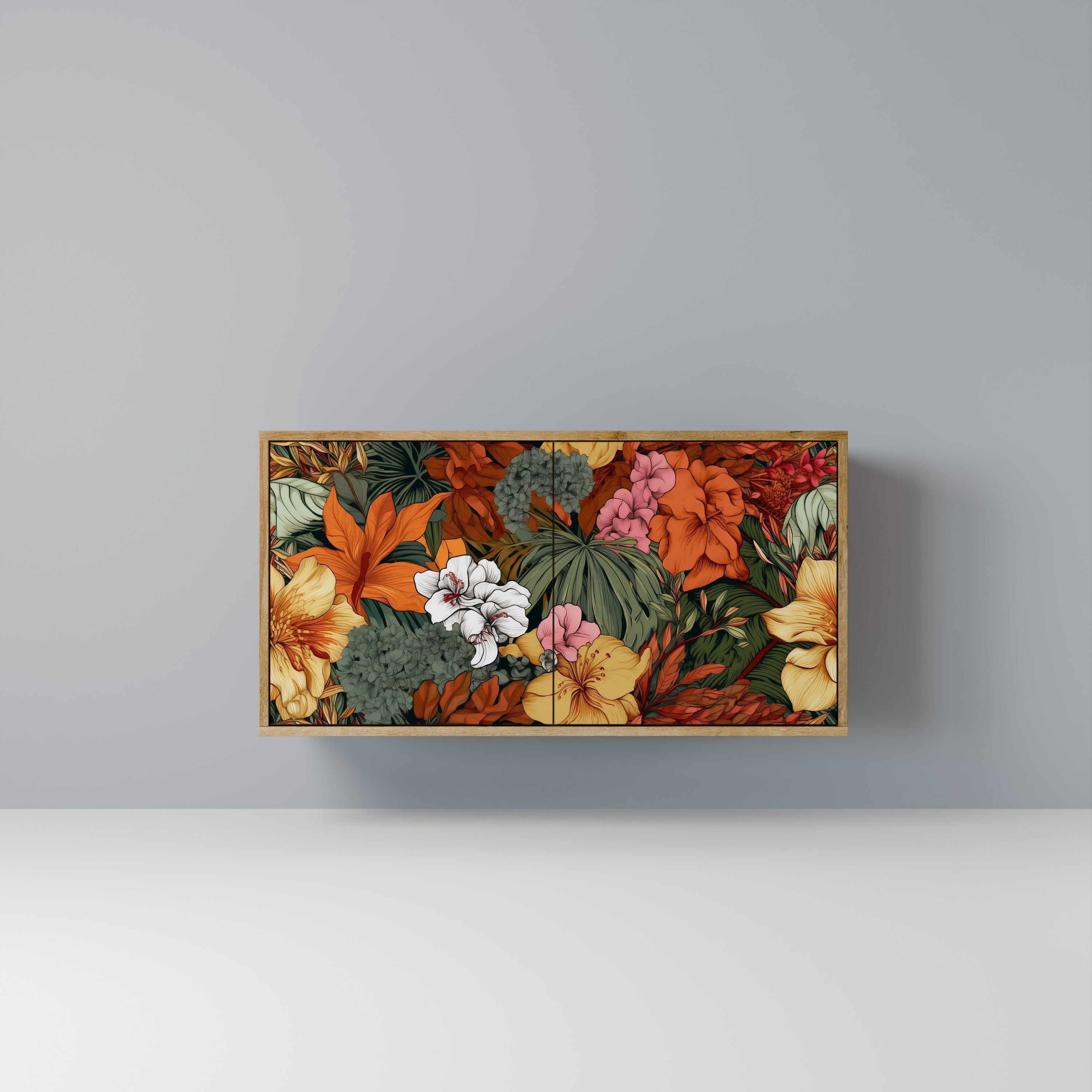 RADIANT FLORA Sideboard mit 2 Türen in Eichenoptik
