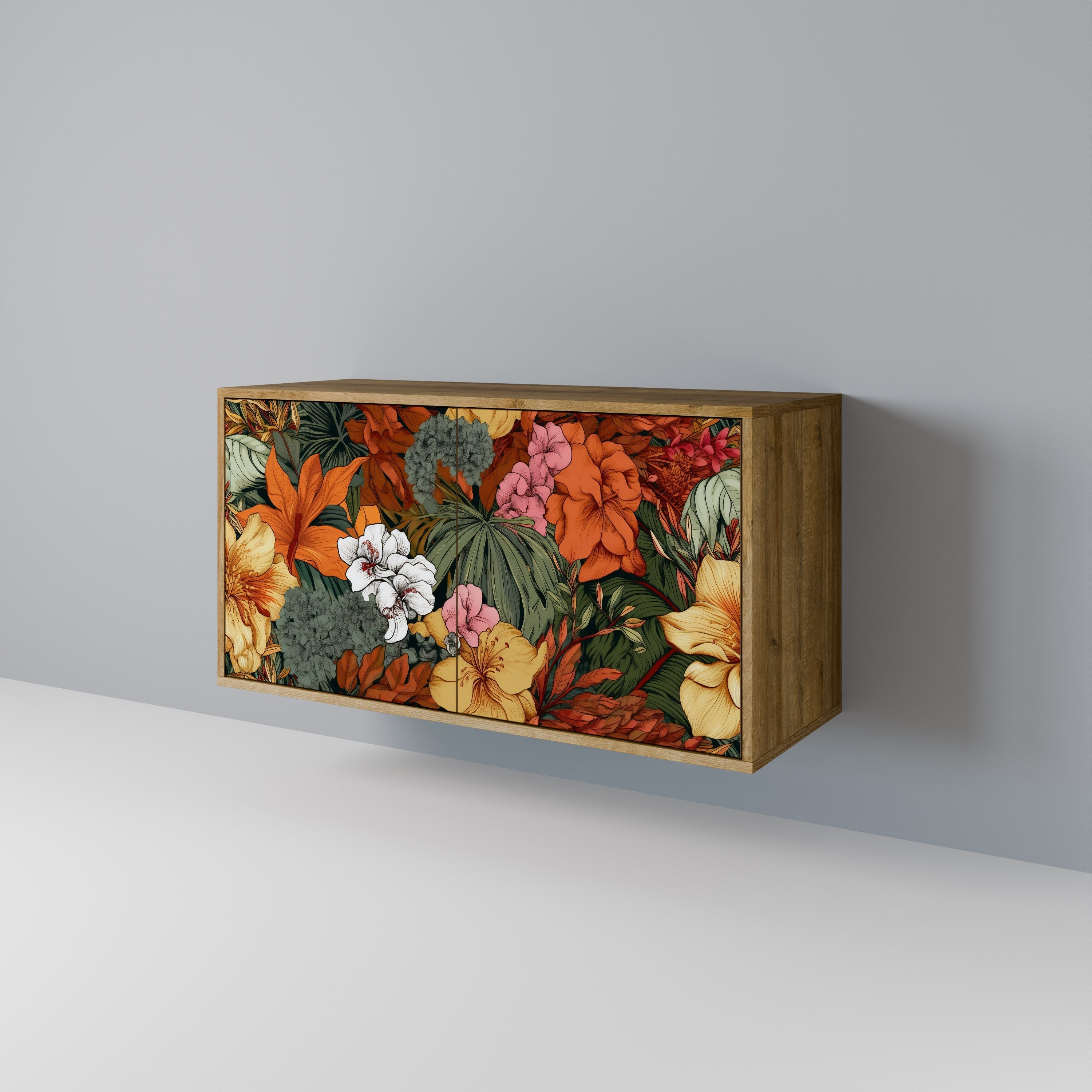 RADIANT FLORA Sideboard mit 2 Türen in Eichenoptik