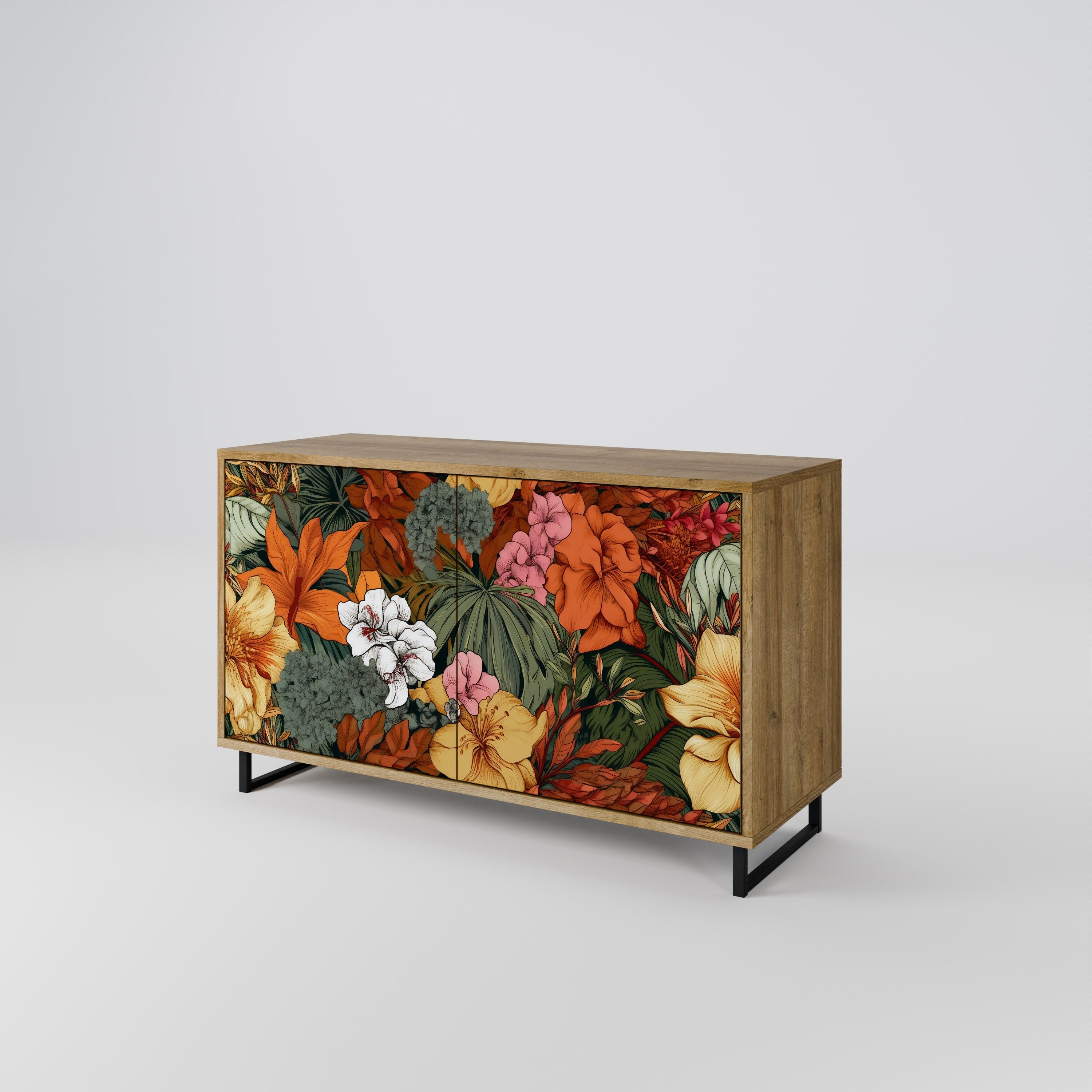 RADIANT FLORA Sideboard mit 2 Türen in Eichenoptik