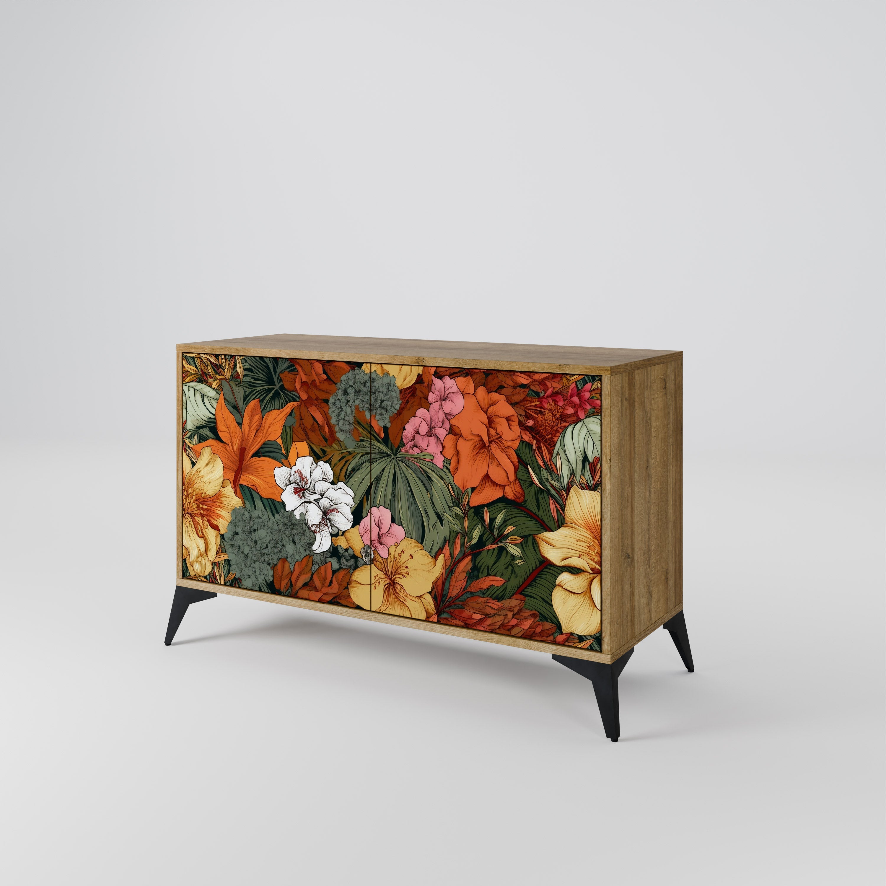 RADIANT FLORA Sideboard mit 2 Türen in Eichenoptik