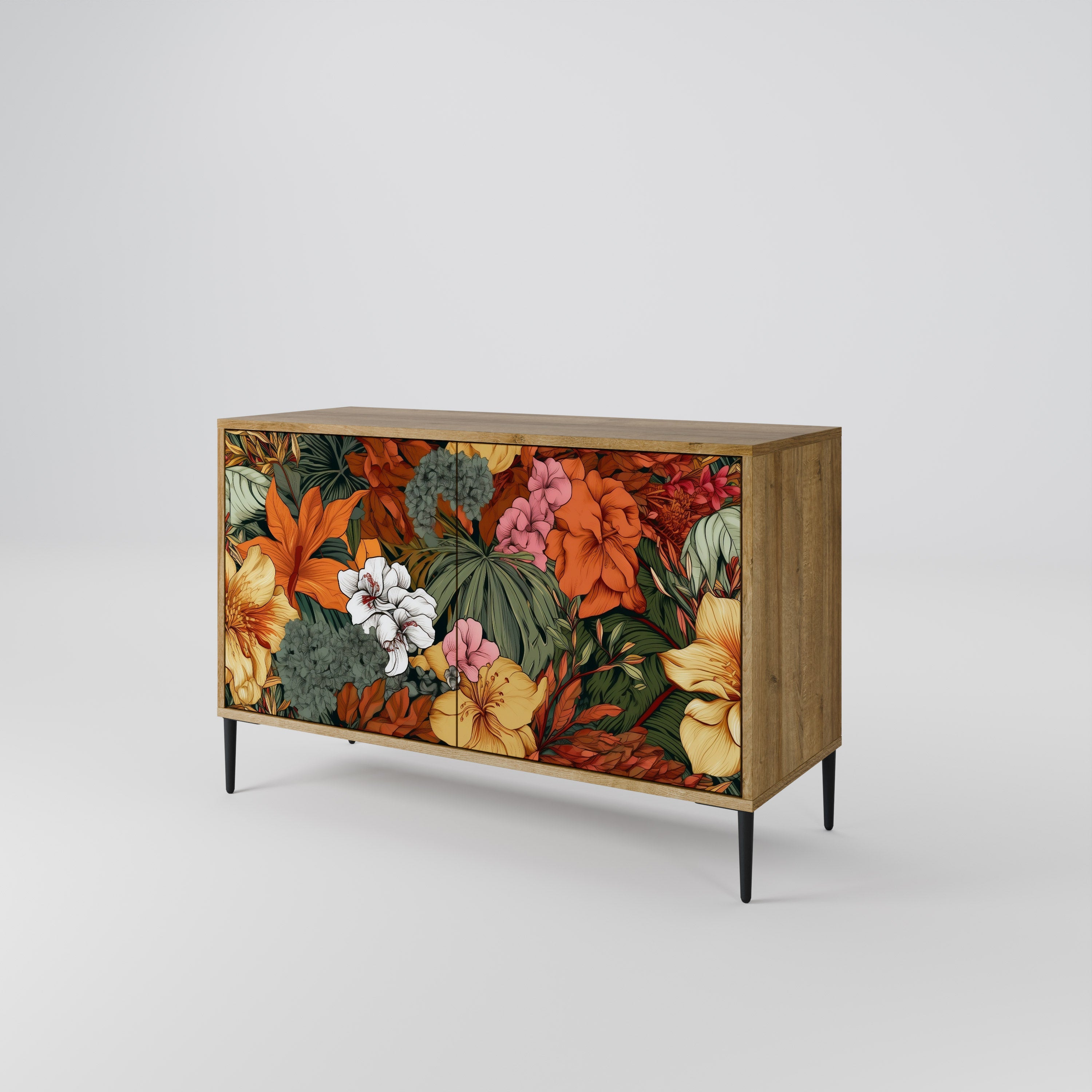 RADIANT FLORA Sideboard mit 2 Türen in Eichenoptik