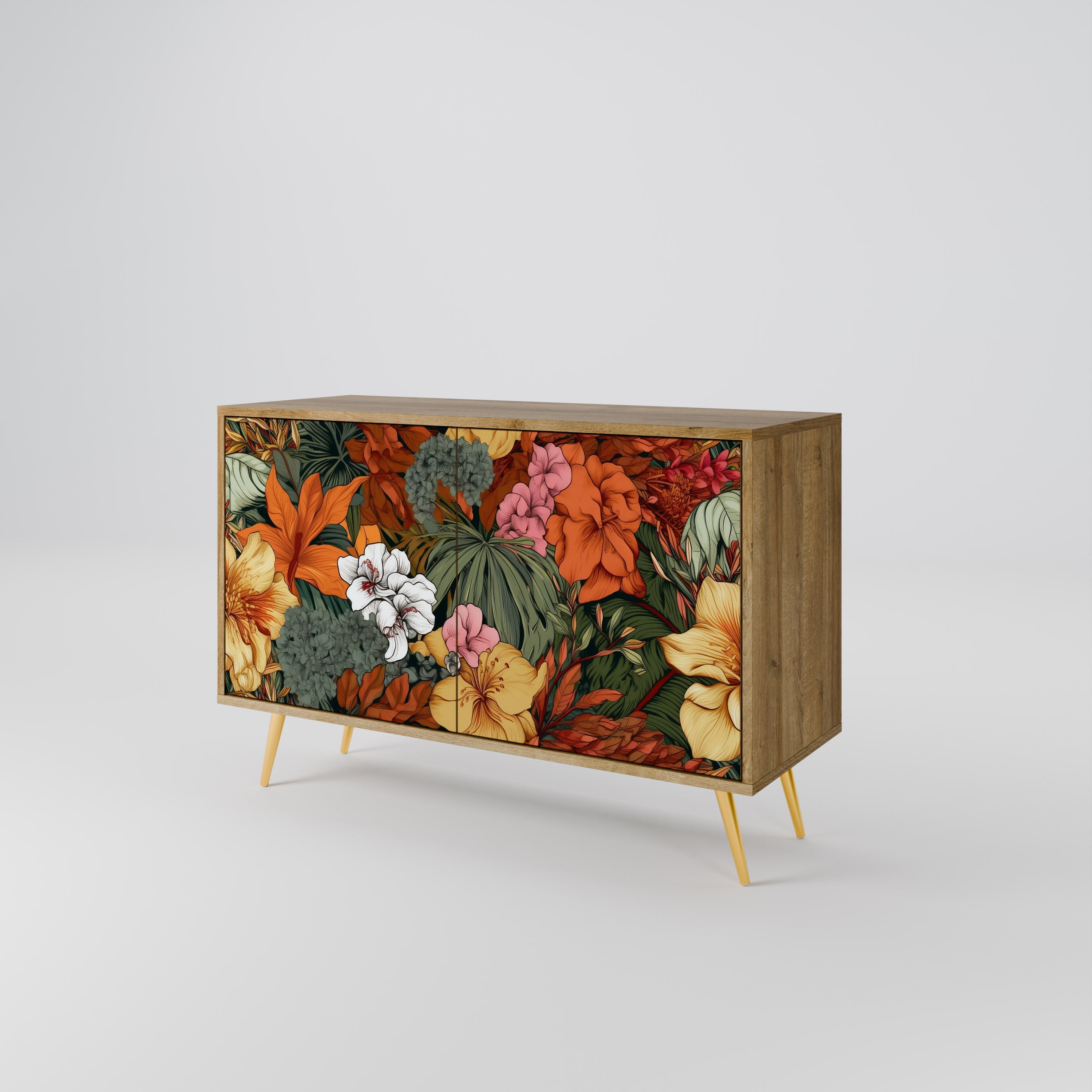 RADIANT FLORA Sideboard mit 2 Türen in Eichenoptik