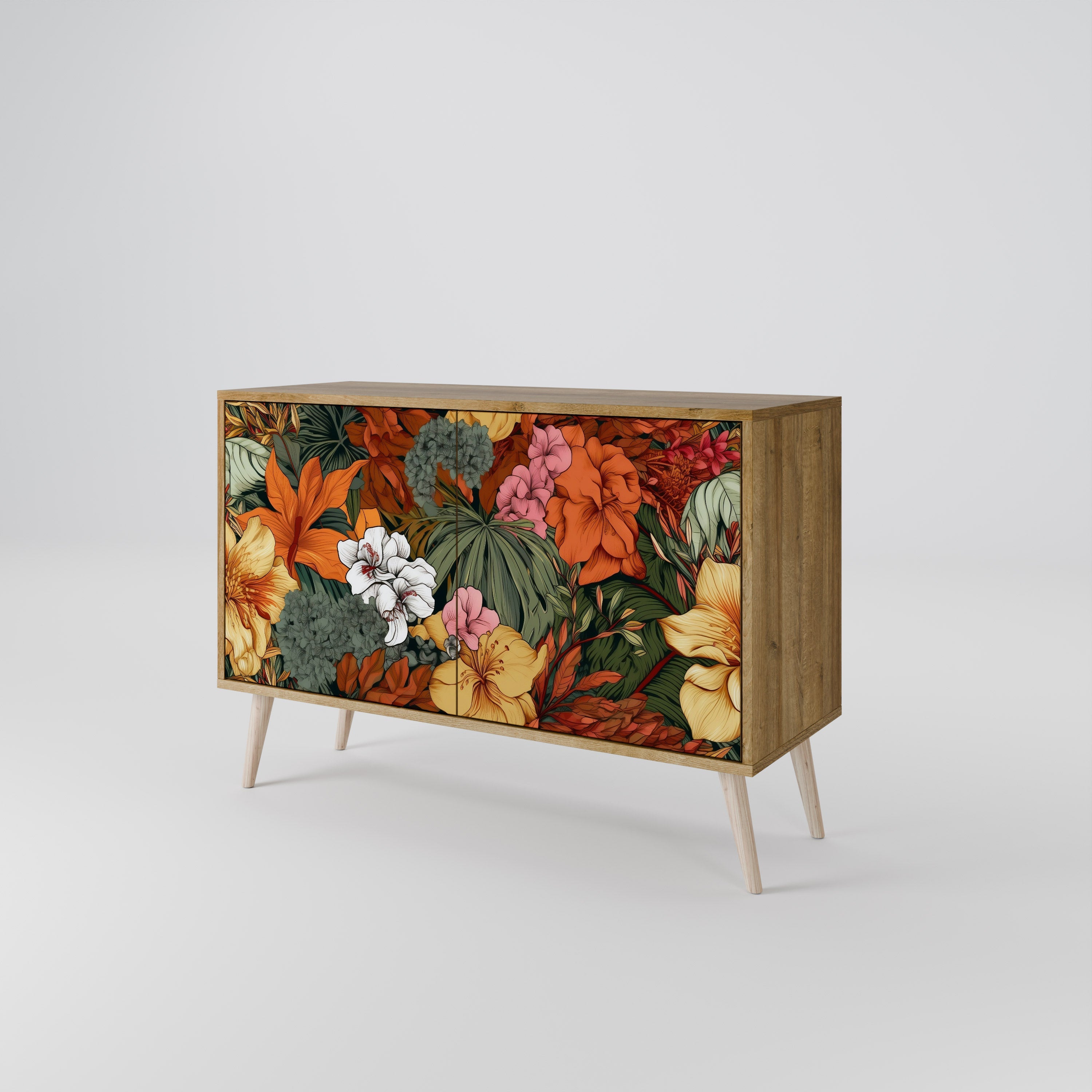 RADIANT FLORA Sideboard mit 2 Türen in Eichenoptik