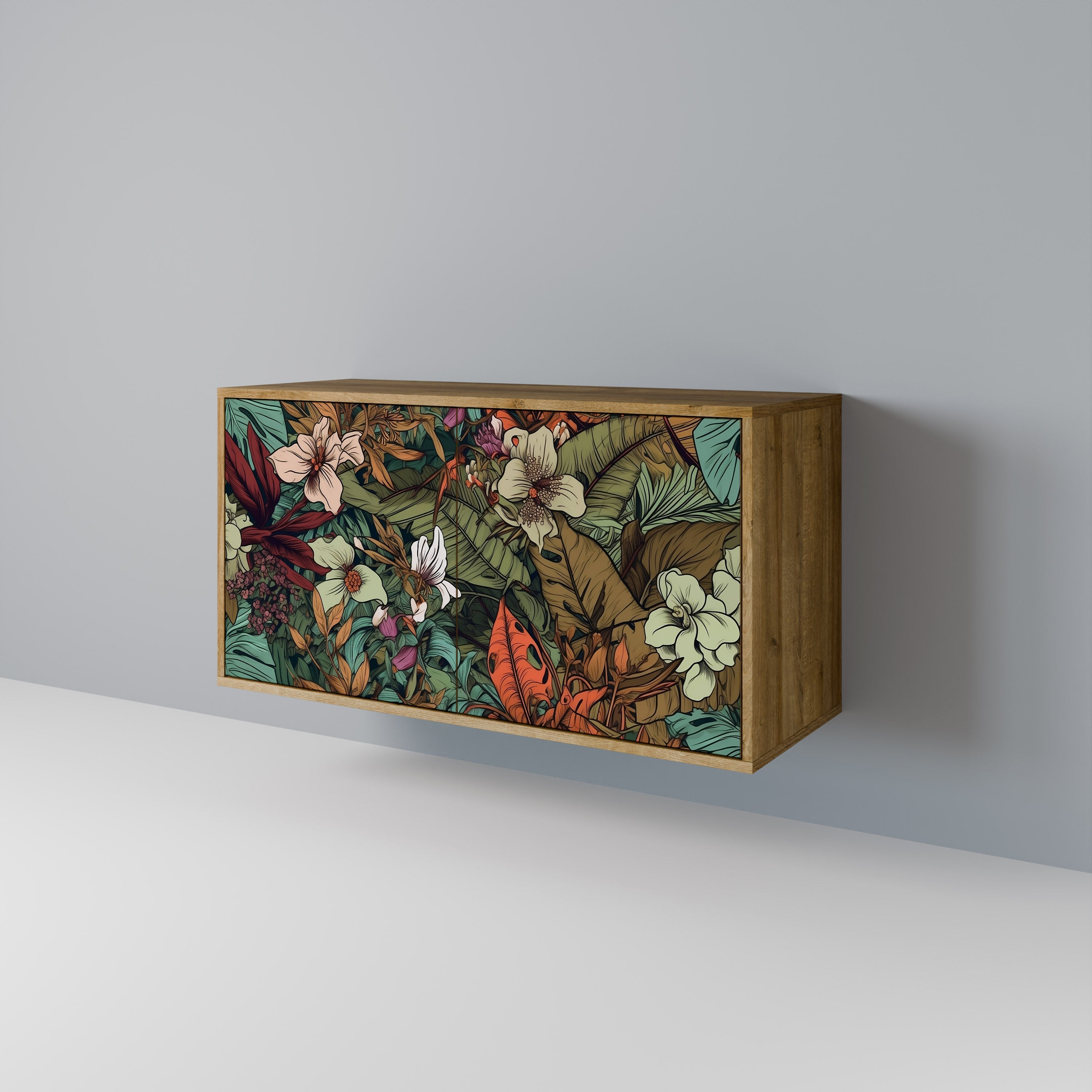 BOTANICAL EMERGENCE Sideboard mit 2 Türen in Eichenoptik