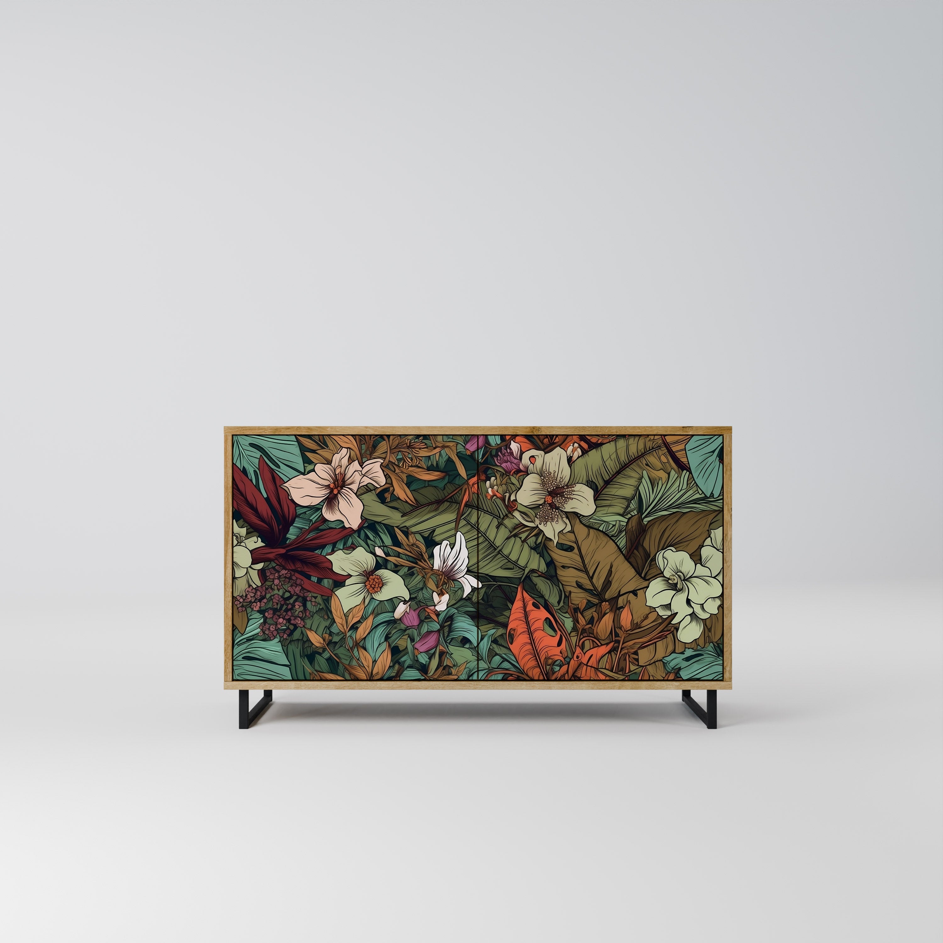BOTANICAL EMERGENCE Sideboard mit 2 Türen in Eichenoptik