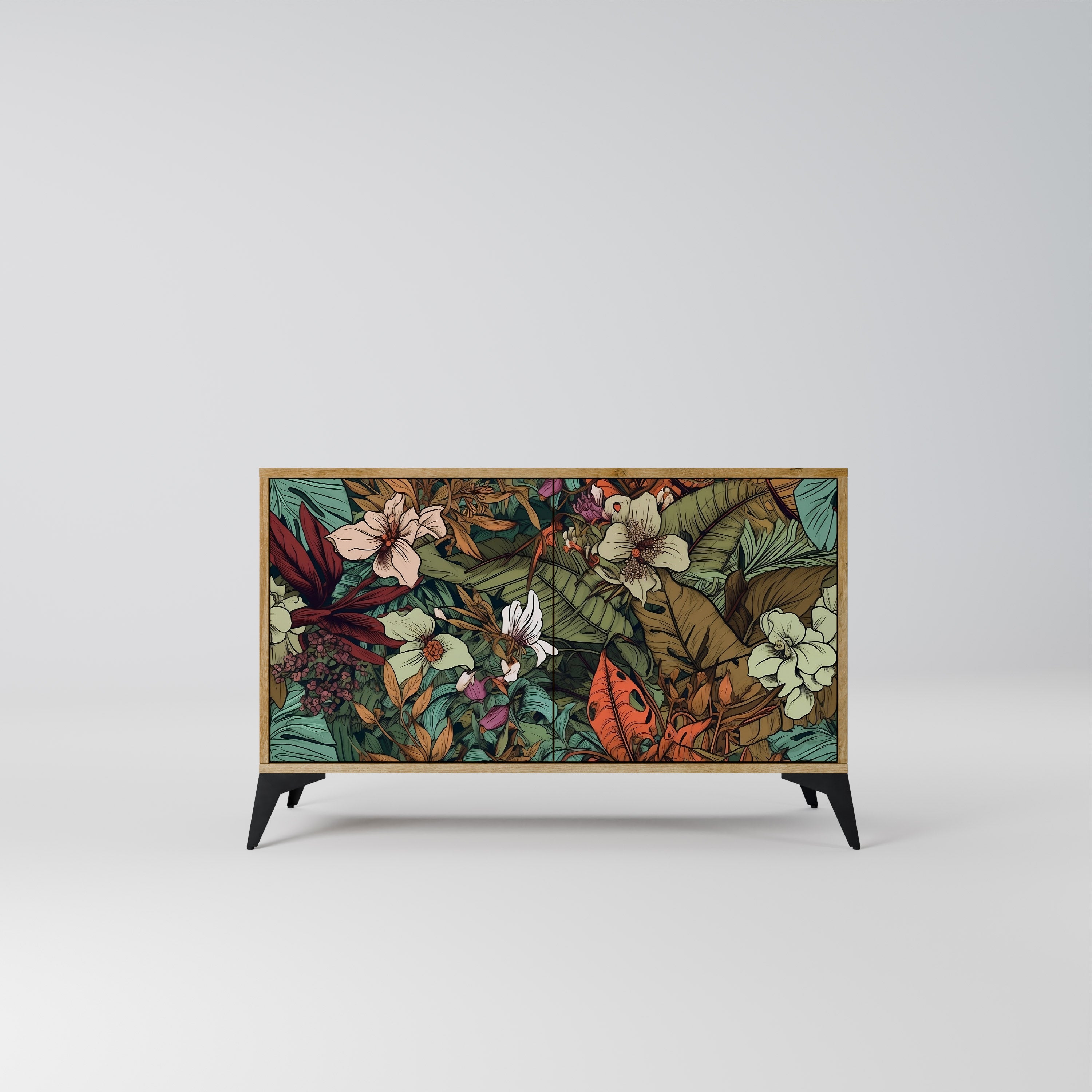 BOTANICAL EMERGENCE Sideboard mit 2 Türen in Eichenoptik