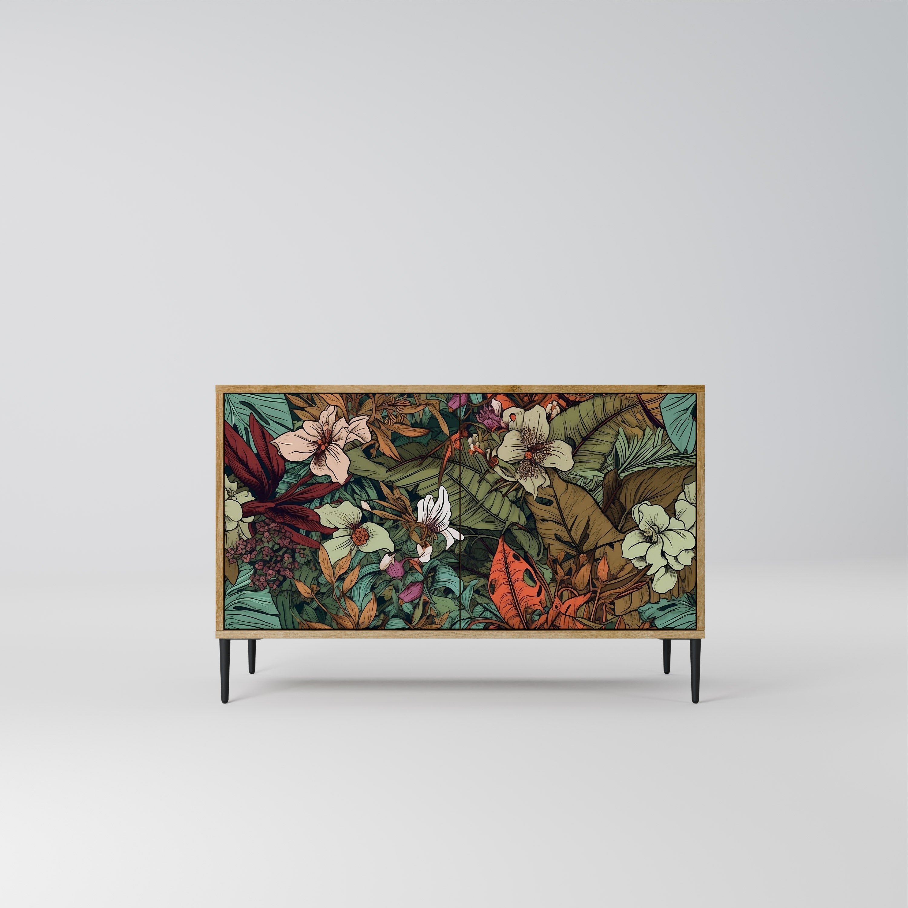 BOTANICAL EMERGENCE Sideboard mit 2 Türen in Eichenoptik