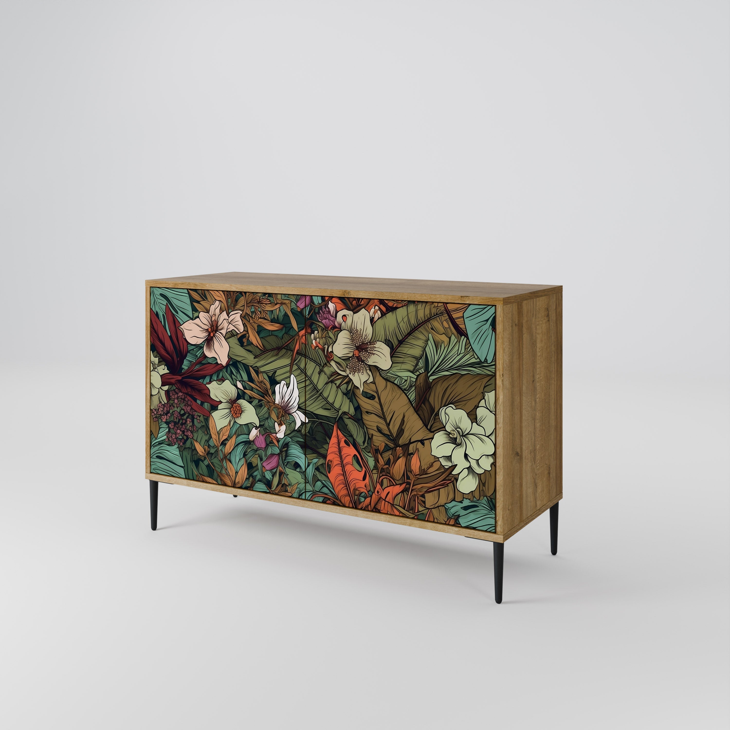 BOTANICAL EMERGENCE Sideboard mit 2 Türen in Eichenoptik