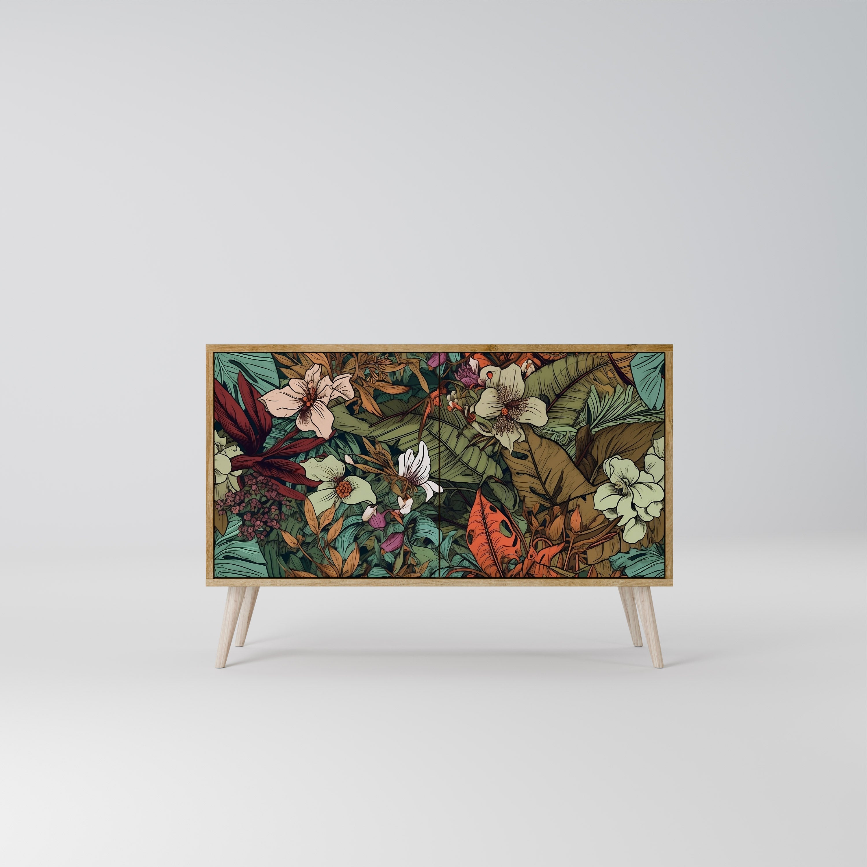 BOTANICAL EMERGENCE Sideboard mit 2 Türen in Eichenoptik