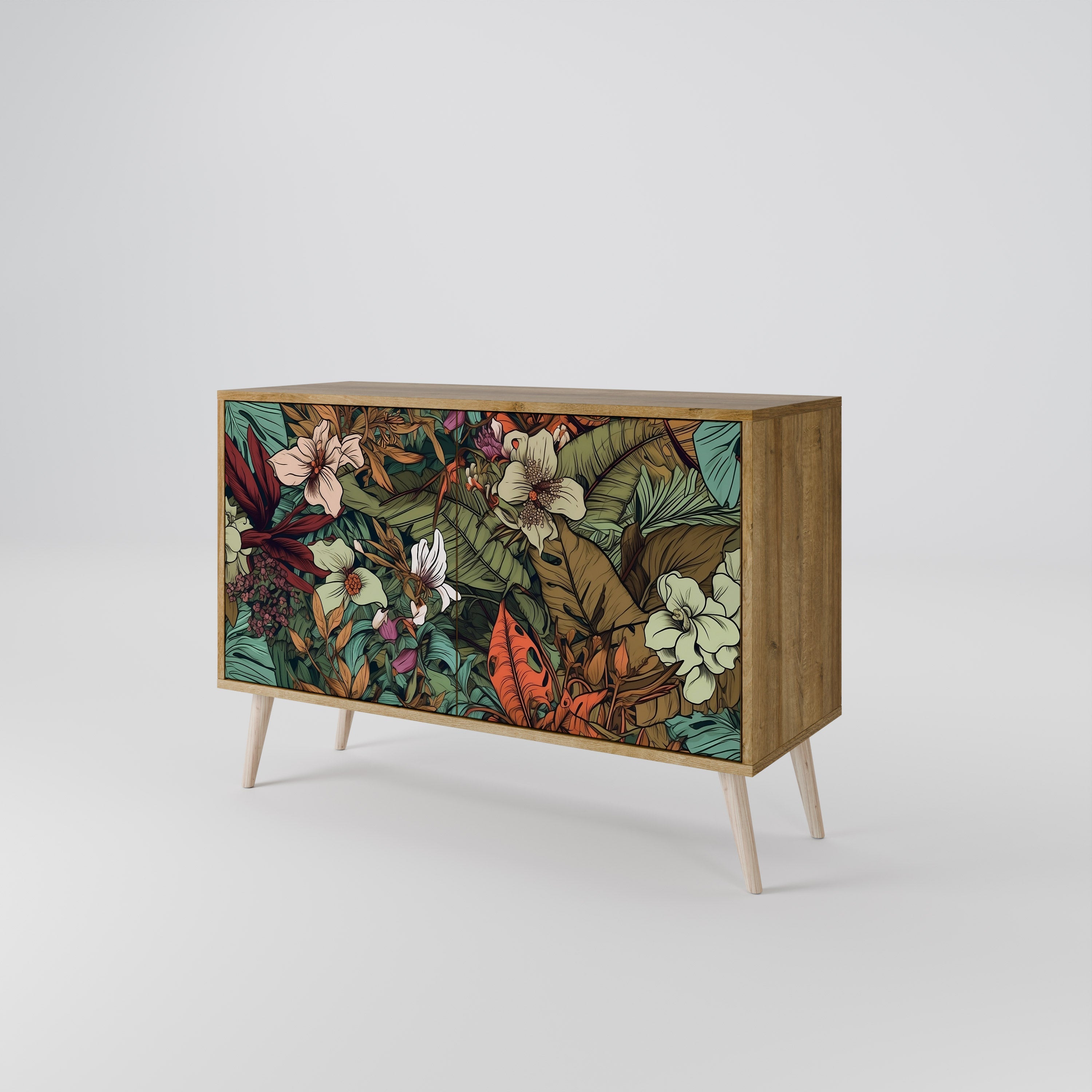 BOTANICAL EMERGENCE Sideboard mit 2 Türen in Eichenoptik
