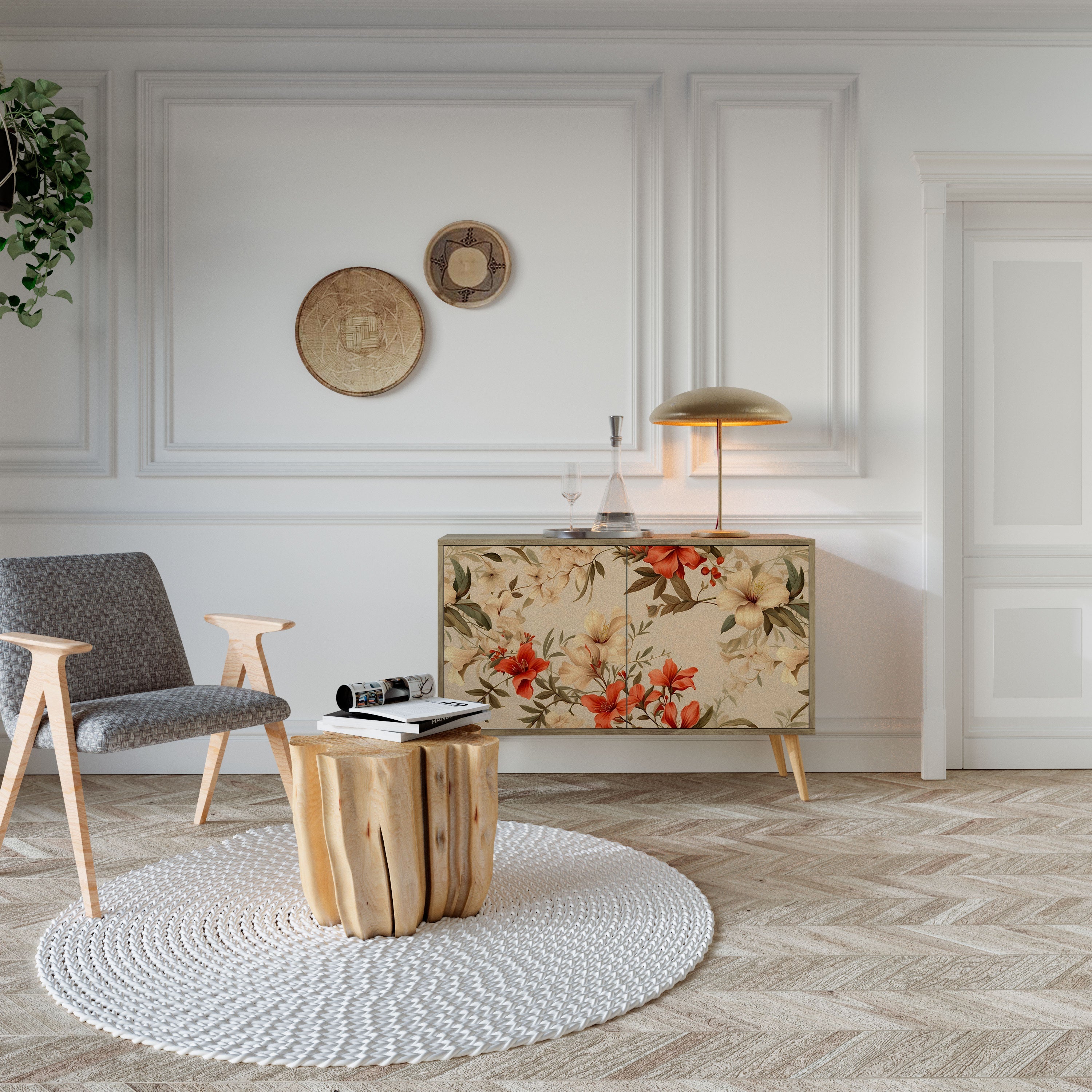 BLOOMING HARMONY Sideboard mit 2 Türen in Eichenoptik