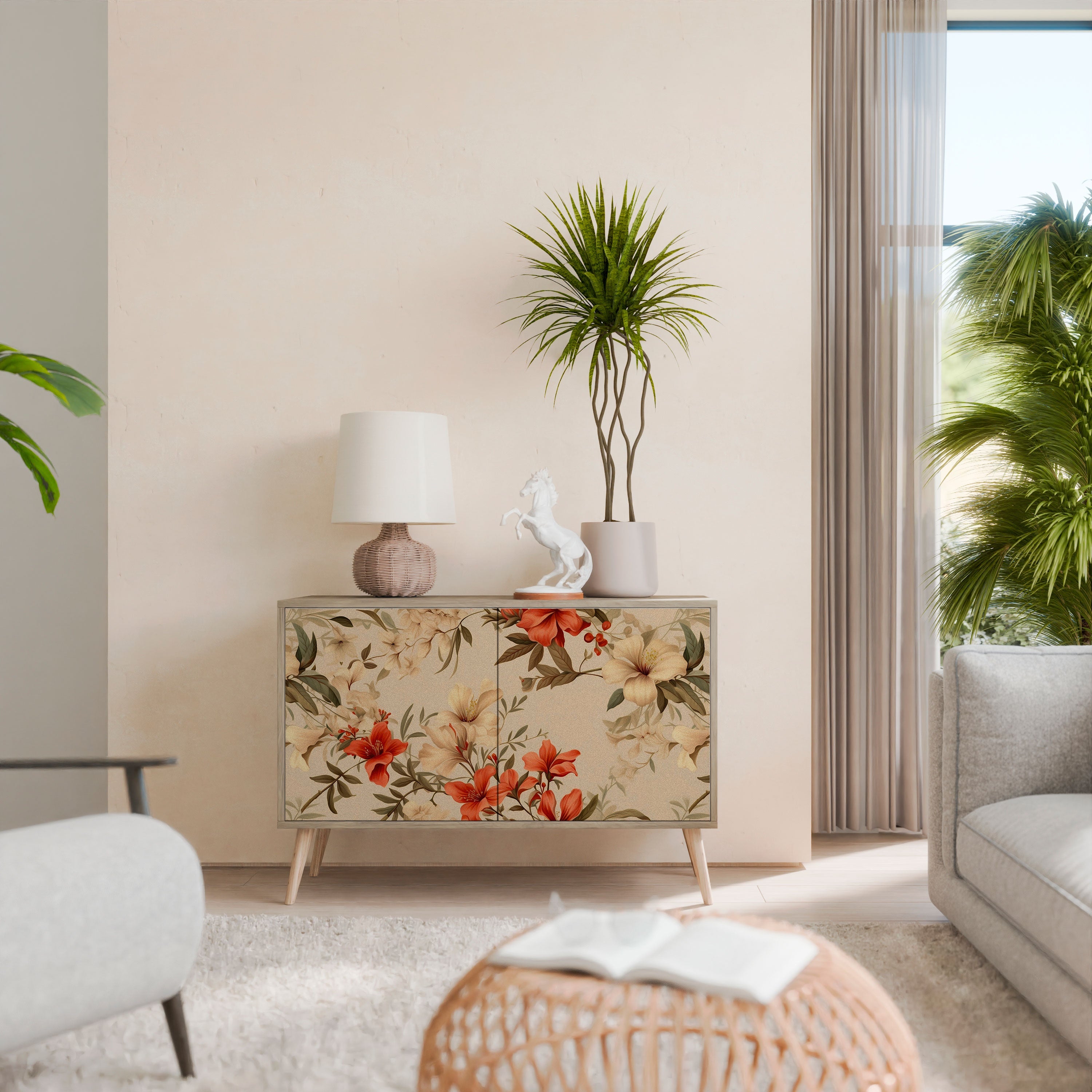 BLOOMING HARMONY Sideboard mit 2 Türen in Eichenoptik