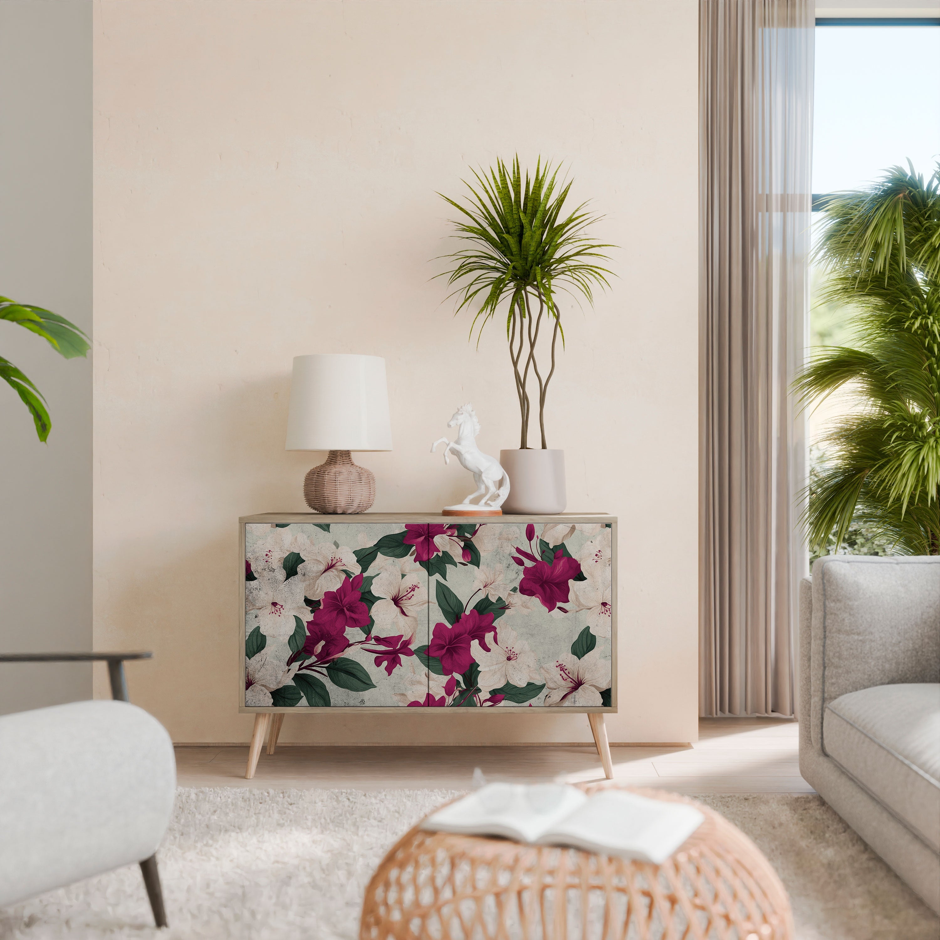 FLOWERET DREAM Sideboard mit 2 Türen in Eichenoptik