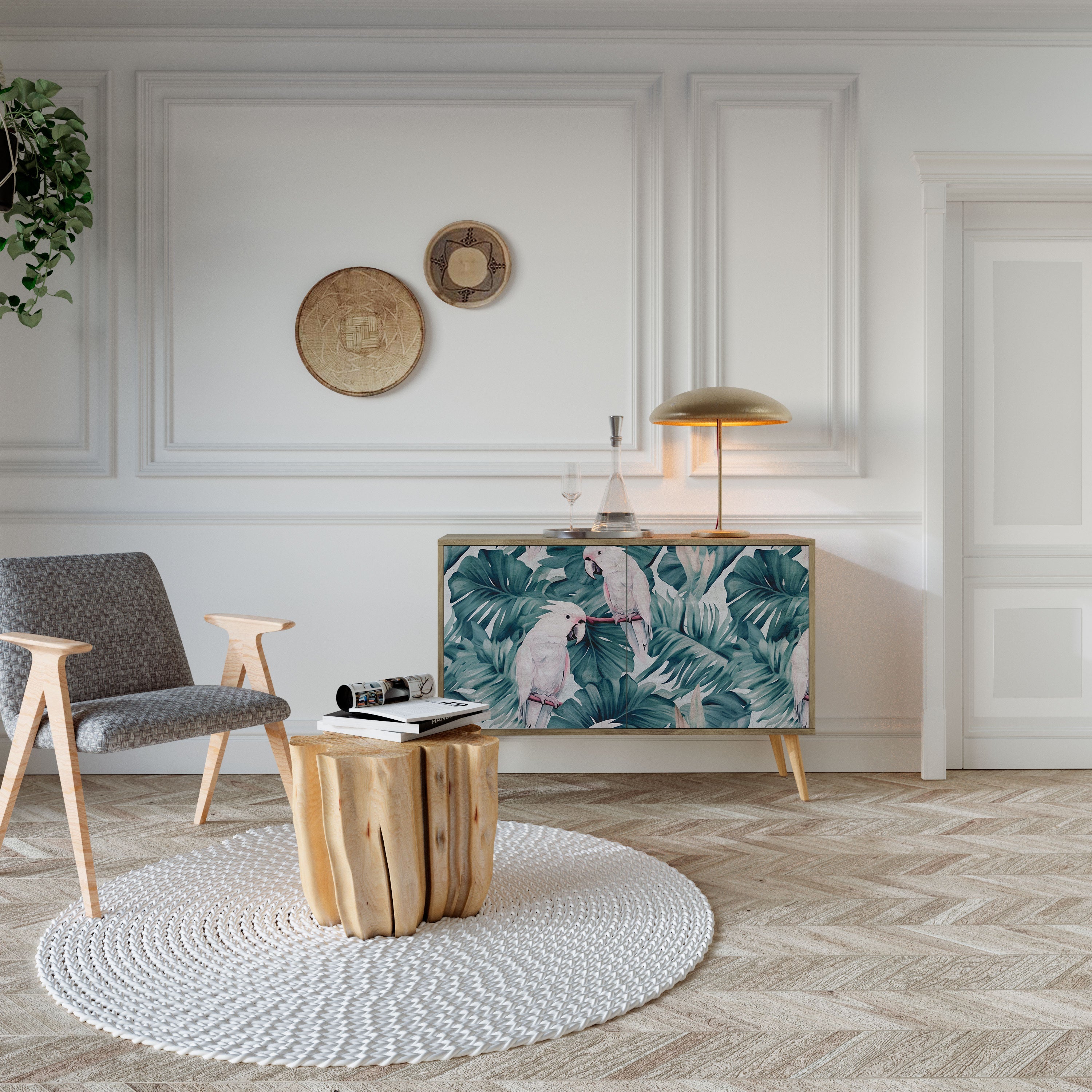 POPINJAY LOOK Sideboard mit 2 Türen in Eichenoptik