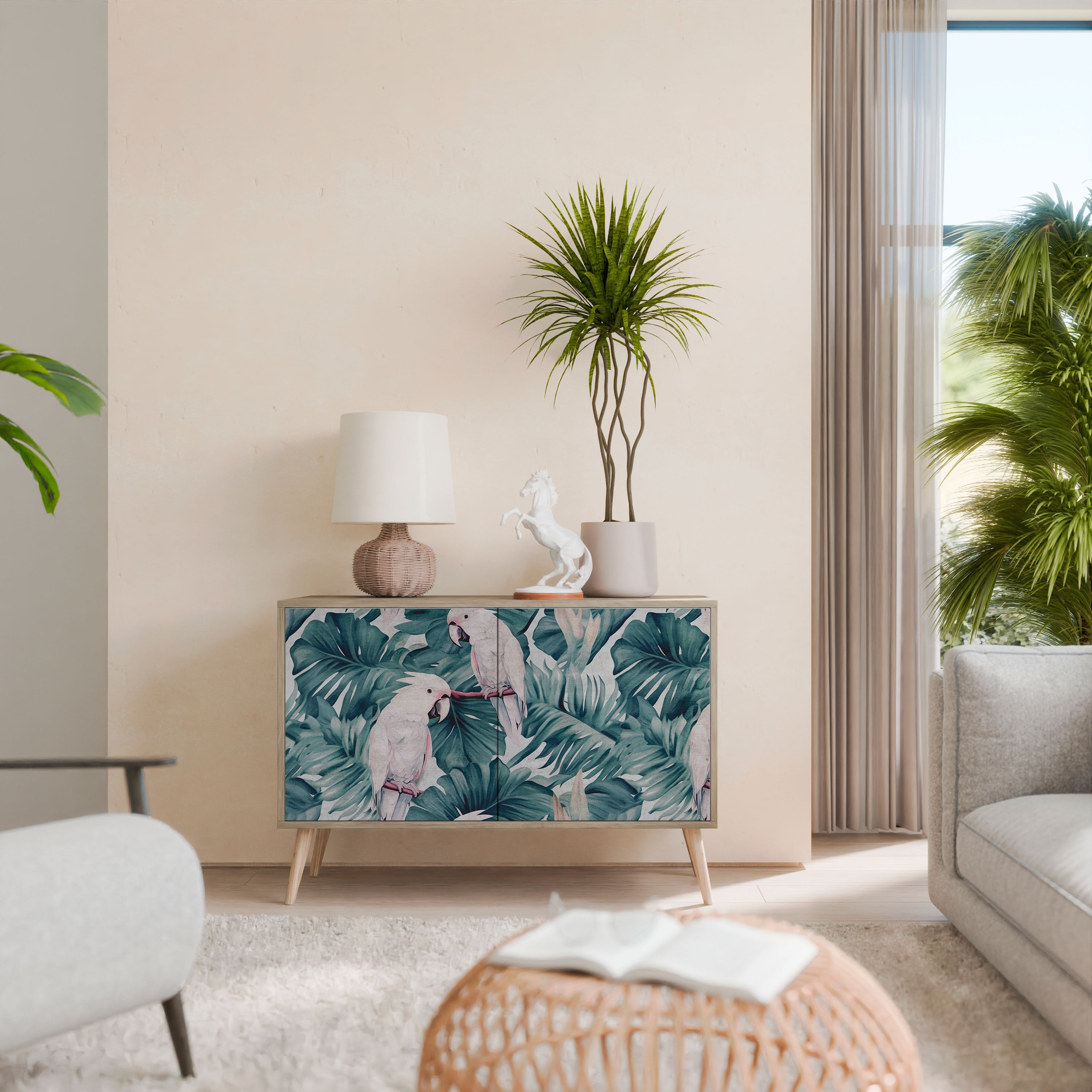 POPINJAY LOOK Sideboard mit 2 Türen in Eichenoptik