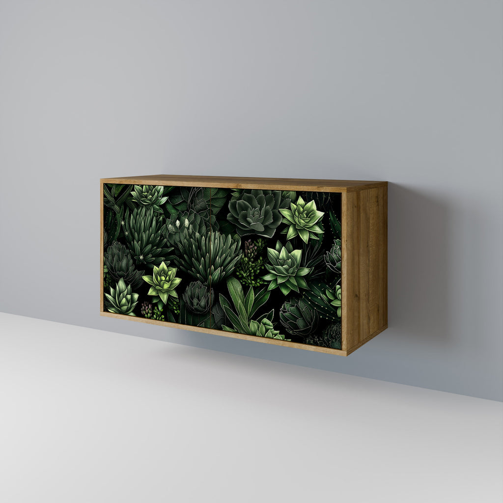 SUCCULENT JUNGLE Sideboard mit 2 Türen in Eichenoptik