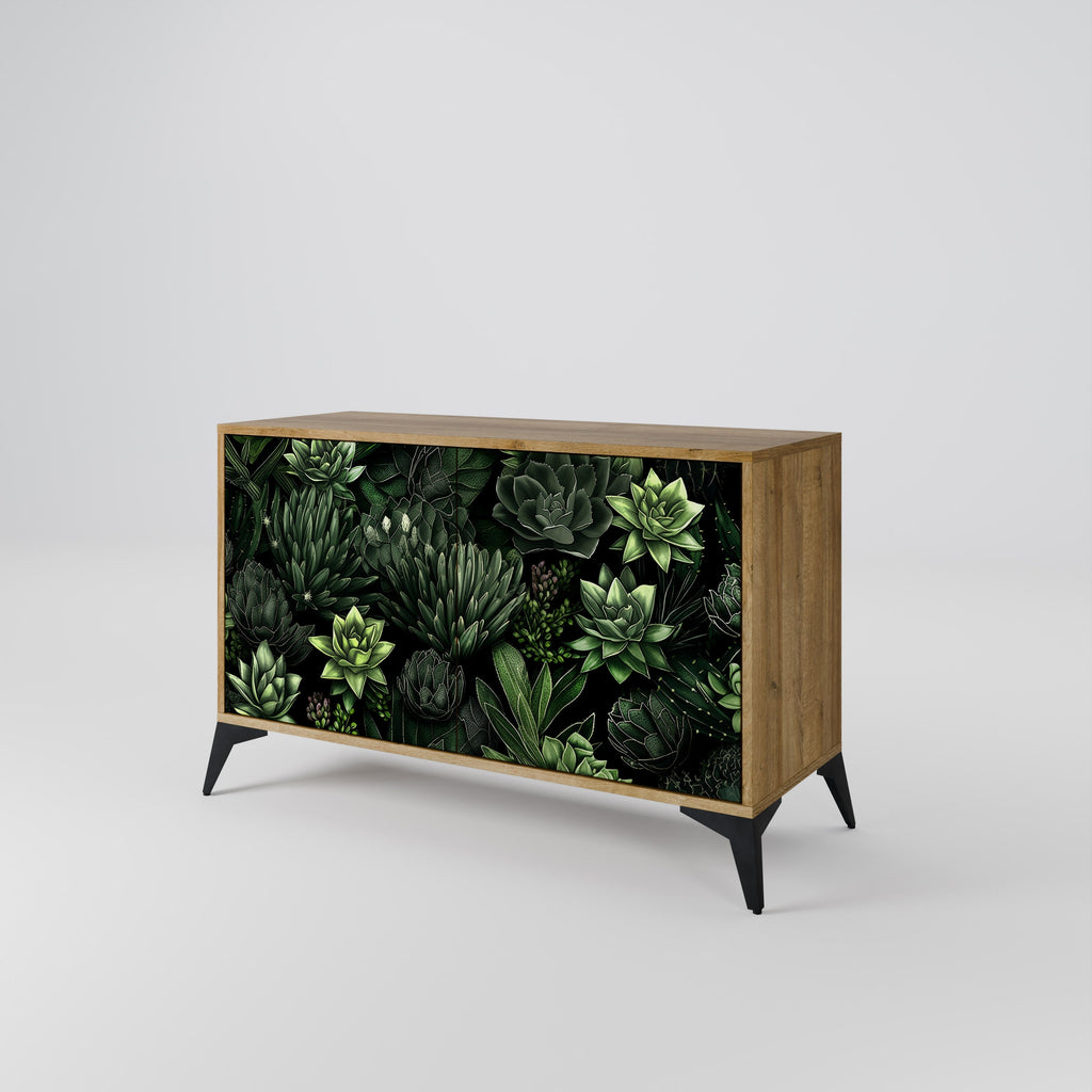 SUCCULENT JUNGLE Sideboard mit 2 Türen in Eichenoptik