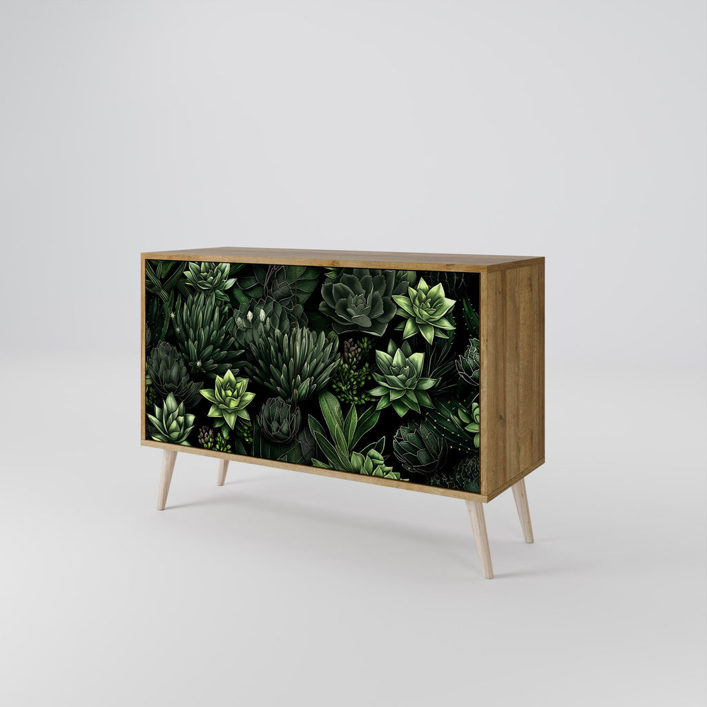 SUCCULENT JUNGLE Sideboard mit 2 Türen in Eichenoptik