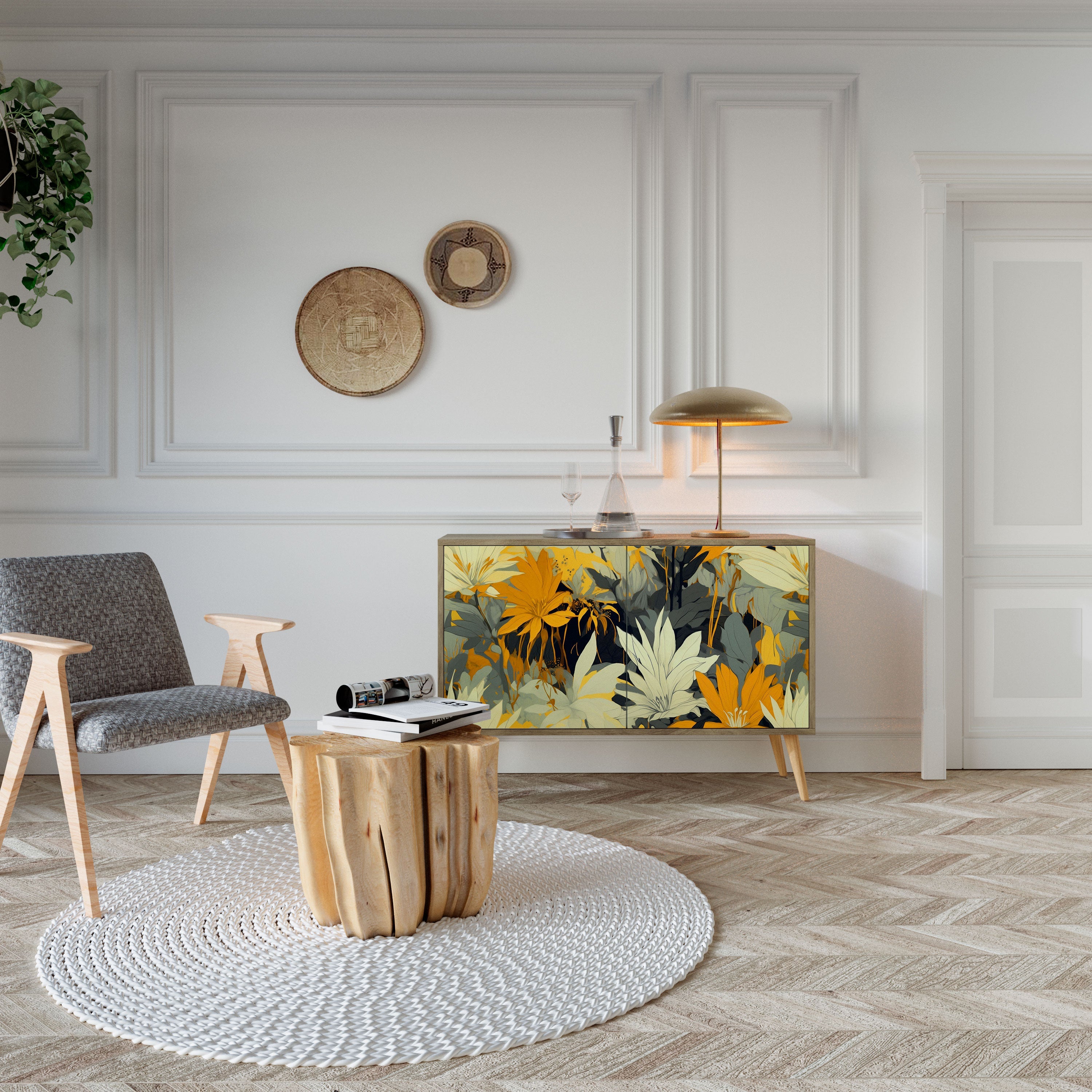 SUNKISSED LILY Sideboard mit 2 Türen in Eichenoptik