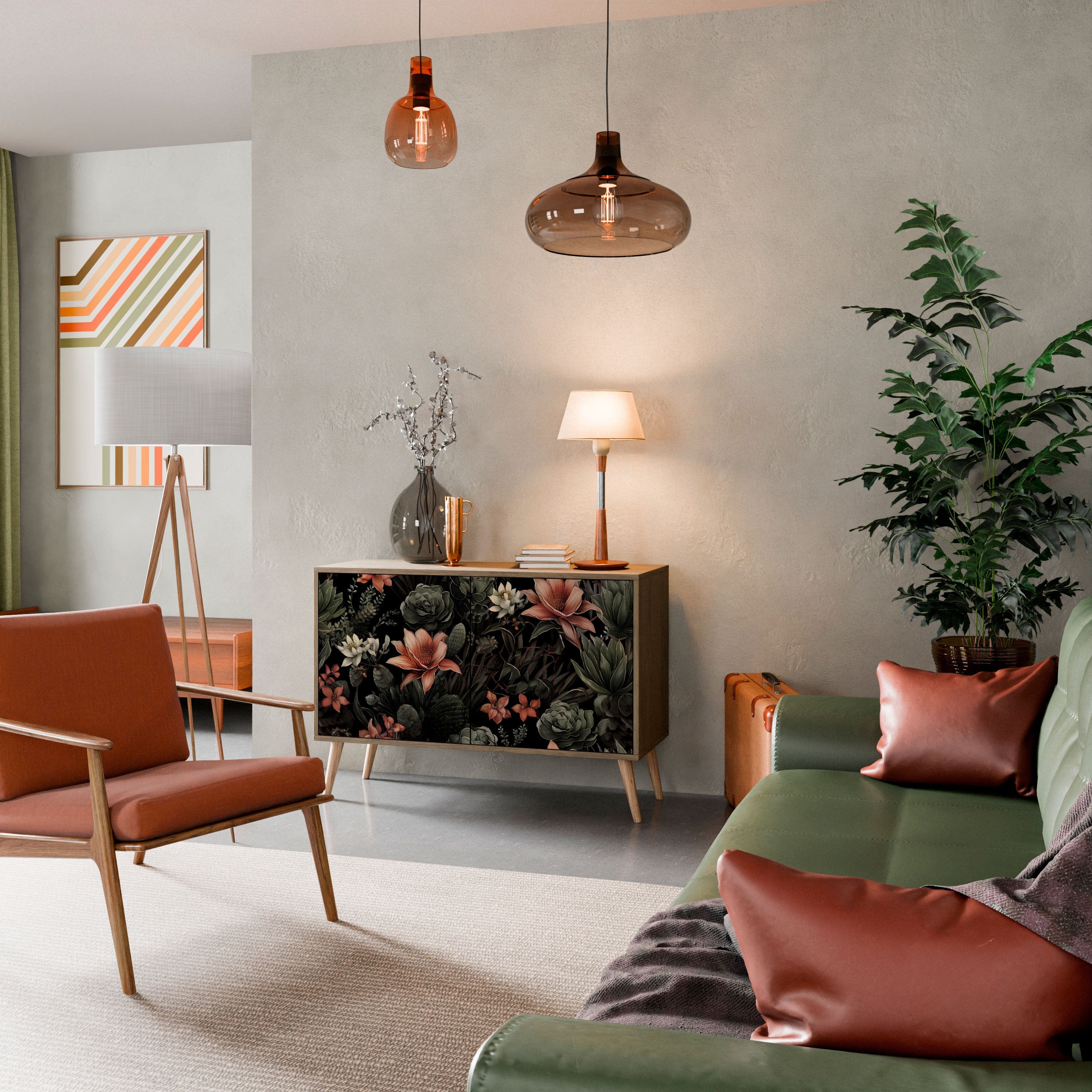 SECRET VERDURE Sideboard mit 2 Türen in Eichenoptik