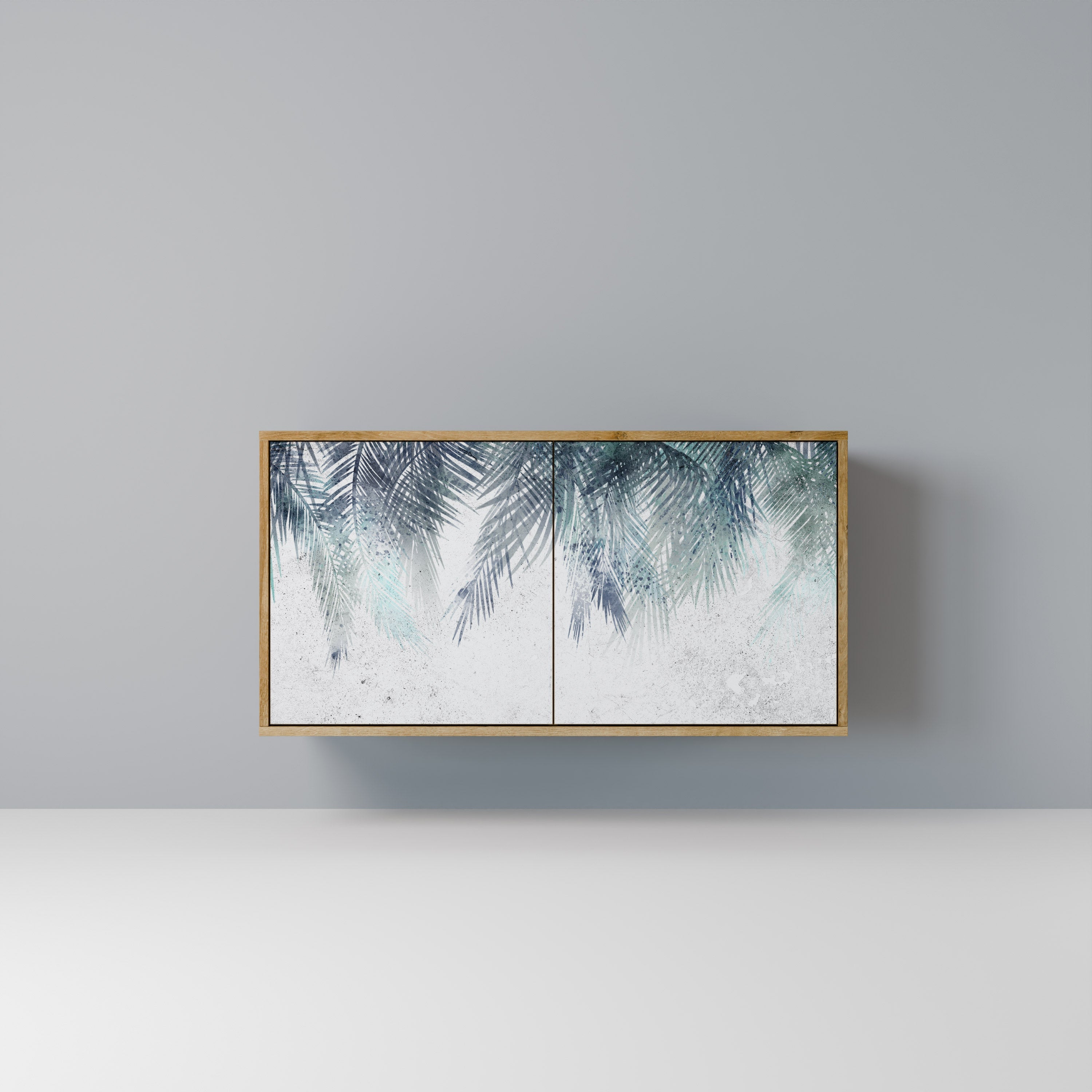PALM VEIL Sideboard mit 2 Türen in Eichenoptik