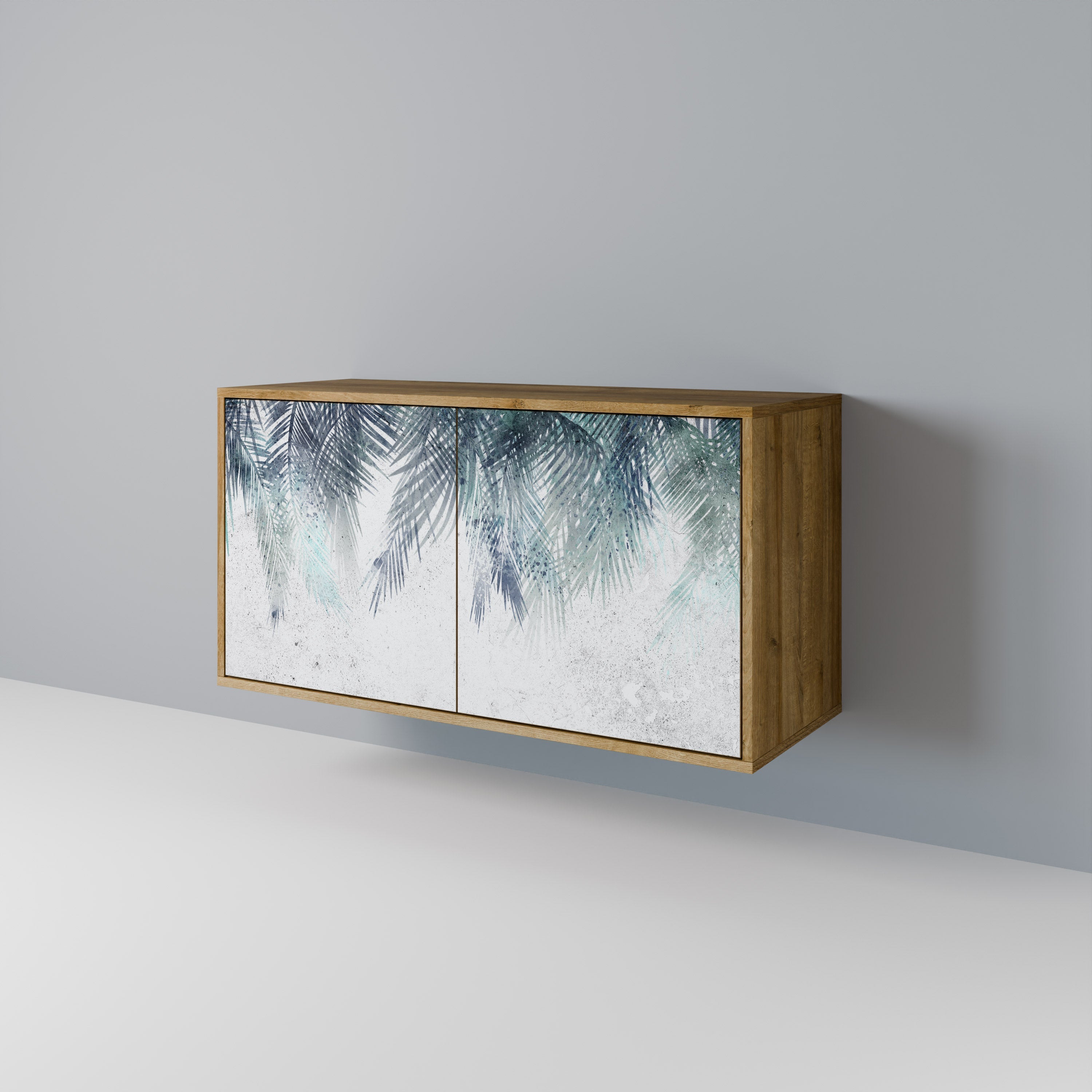 PALM VEIL Sideboard mit 2 Türen in Eichenoptik