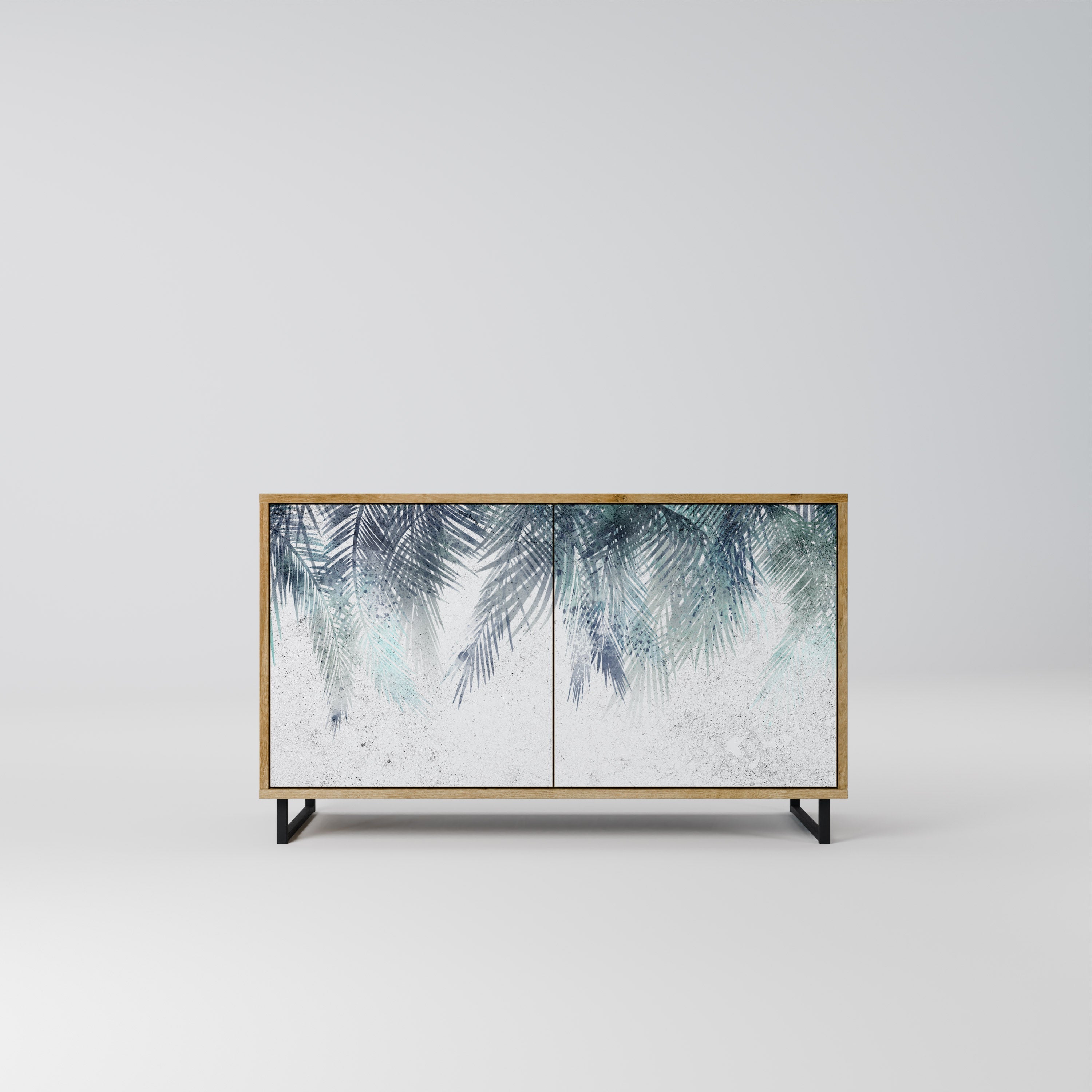 PALM VEIL Sideboard mit 2 Türen in Eichenoptik