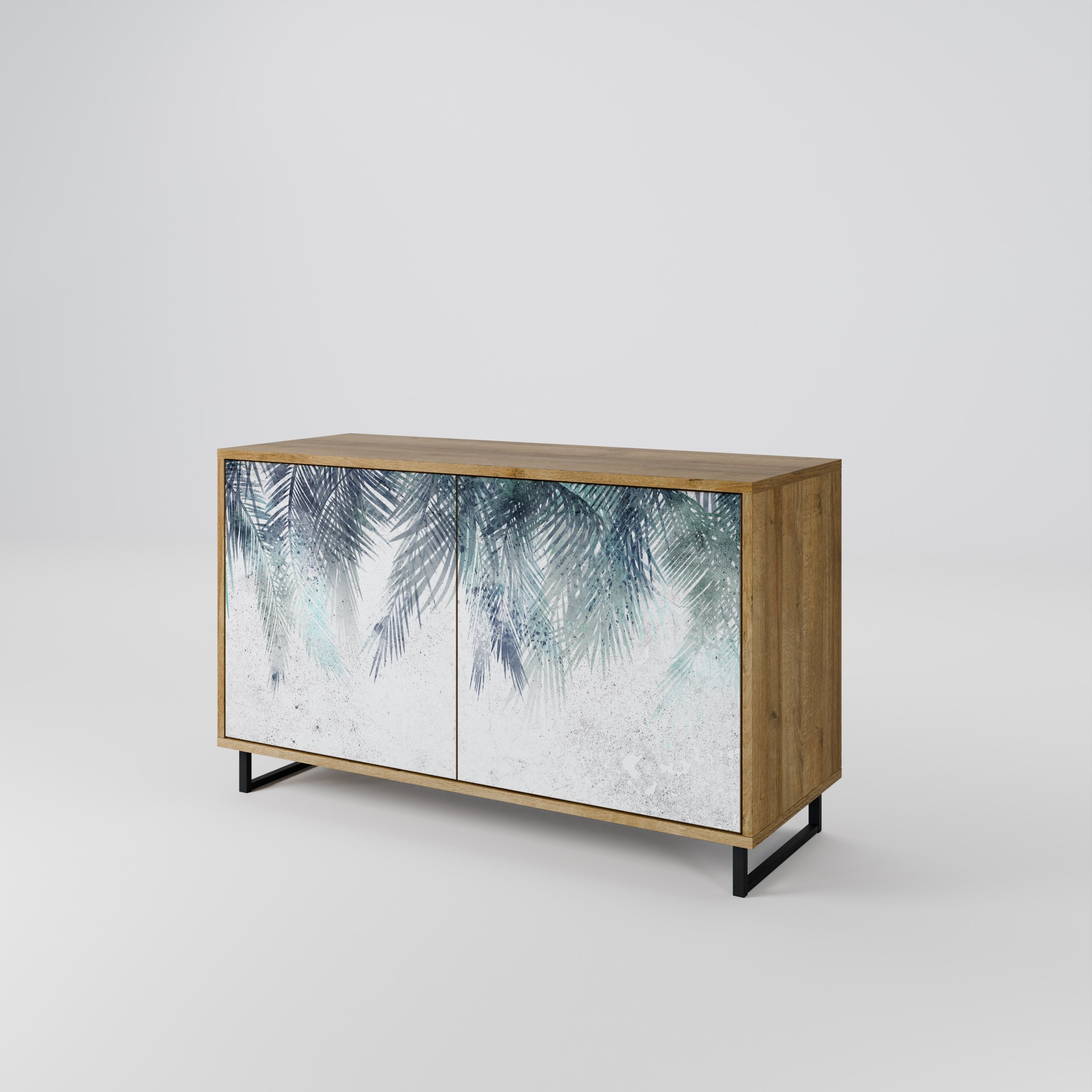 PALM VEIL Sideboard mit 2 Türen in Eichenoptik