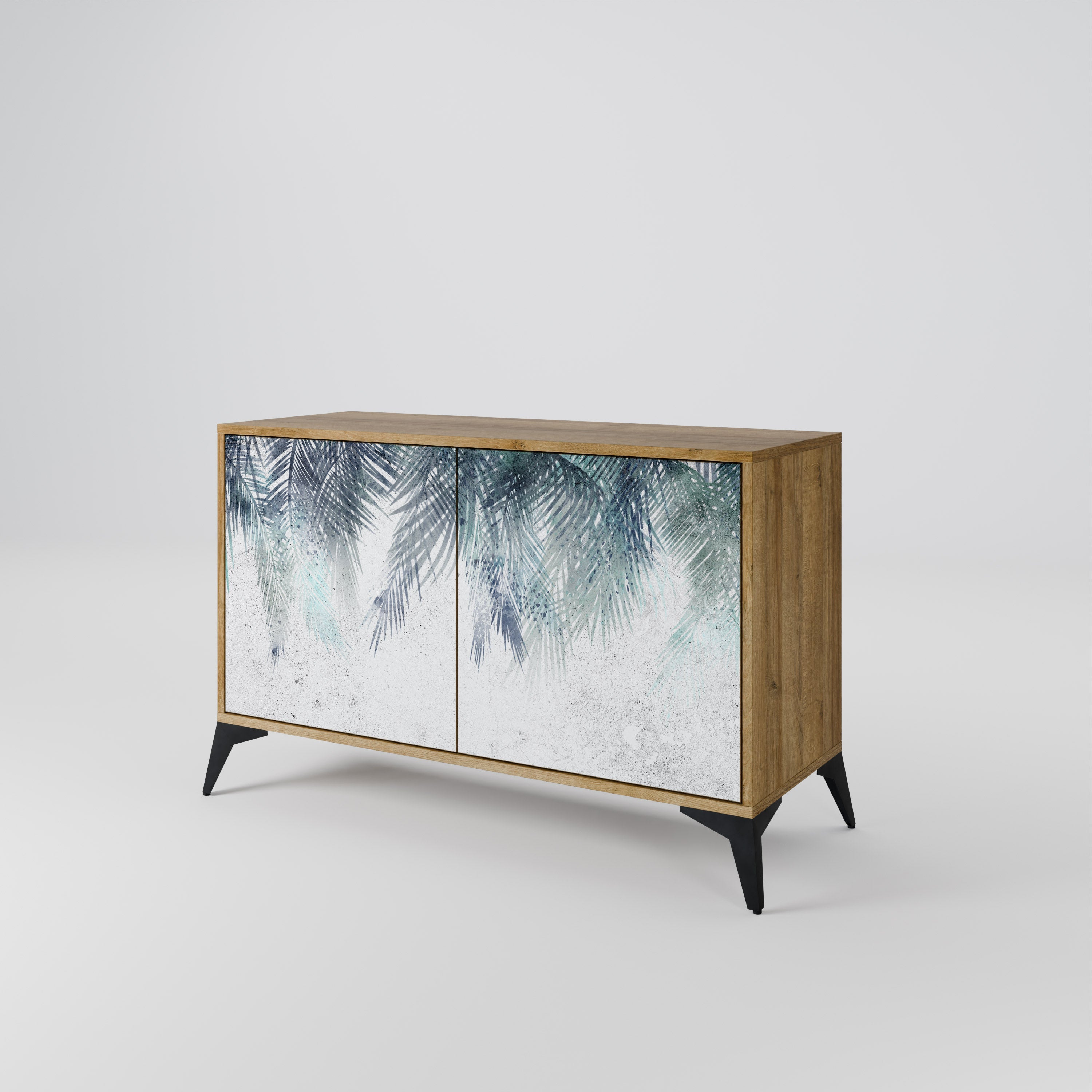 PALM VEIL Sideboard mit 2 Türen in Eichenoptik
