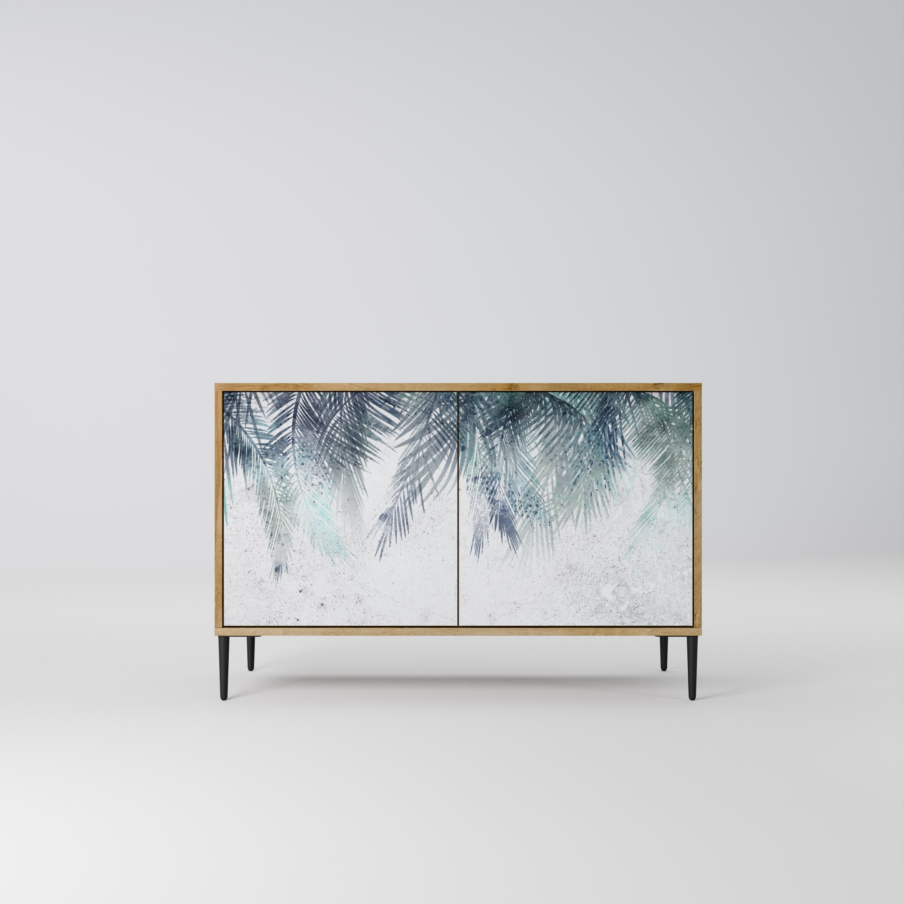 PALM VEIL Sideboard mit 2 Türen in Eichenoptik