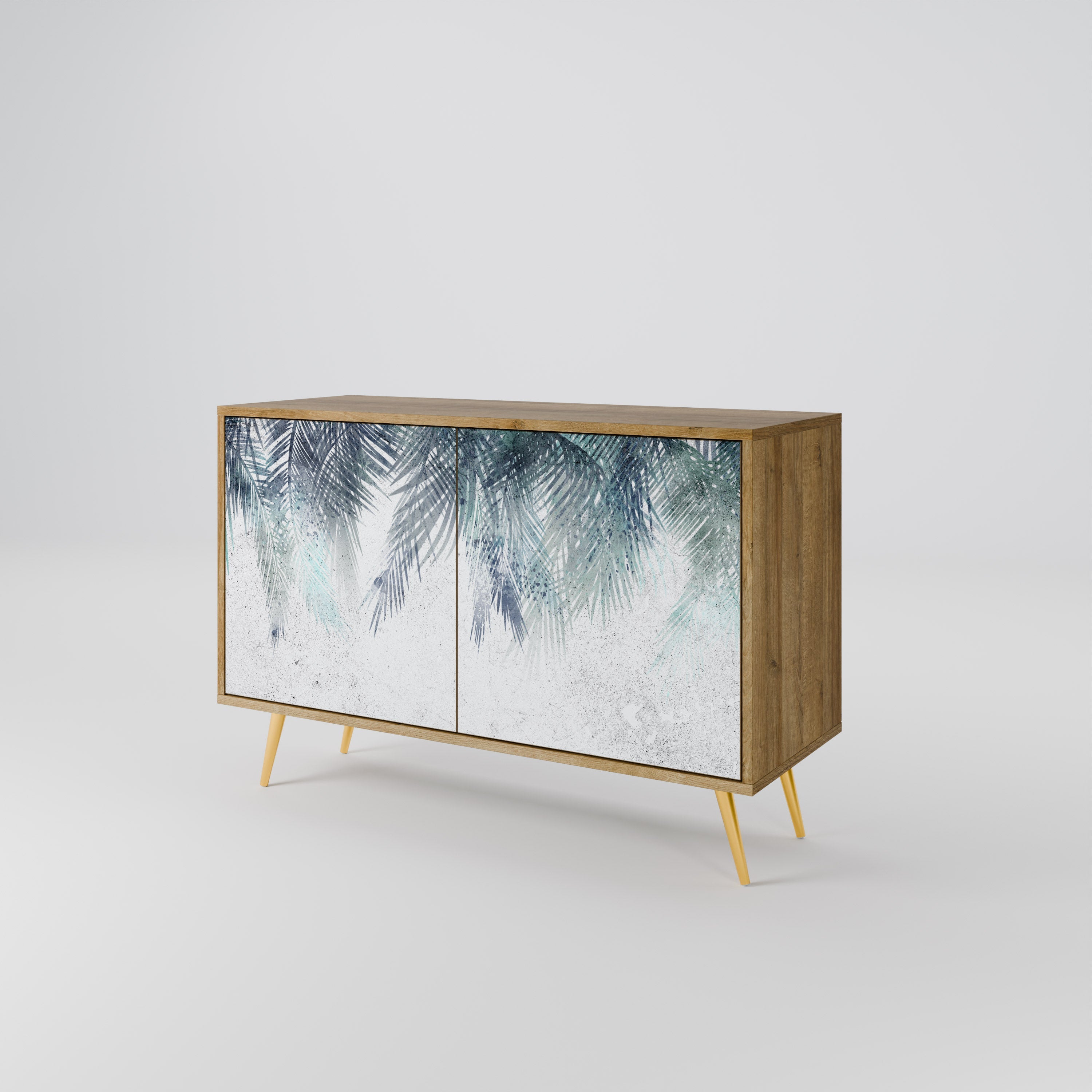 PALM VEIL Sideboard mit 2 Türen in Eichenoptik