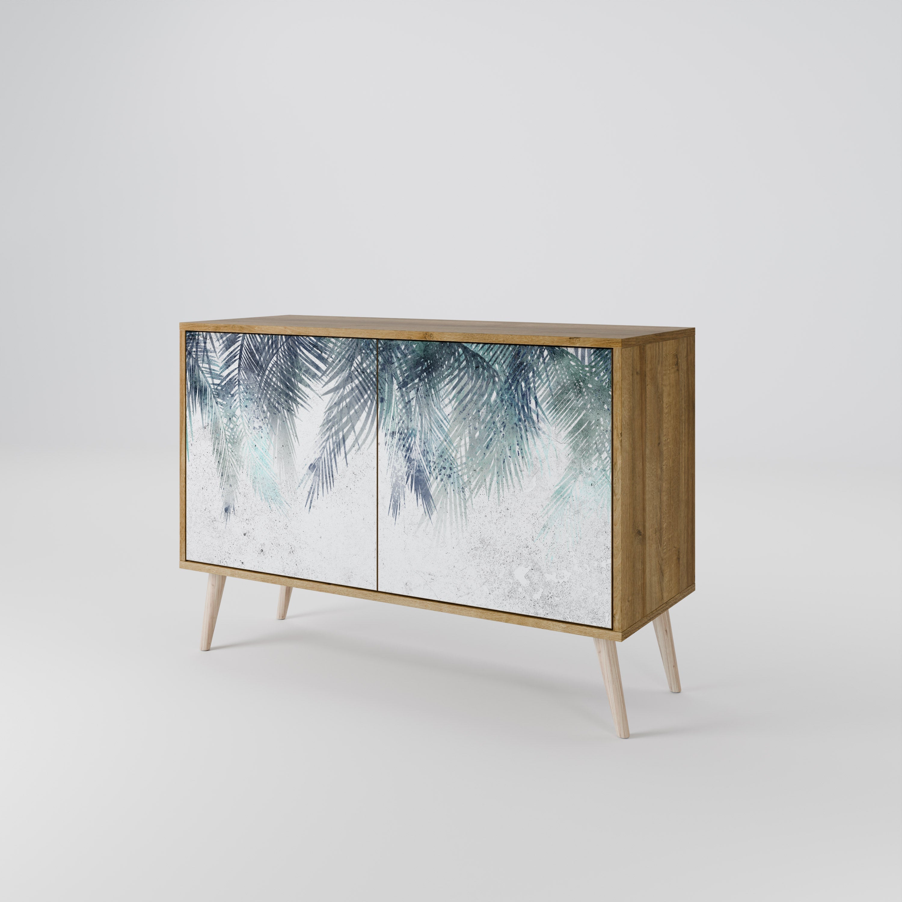 PALM VEIL Sideboard mit 2 Türen in Eichenoptik
