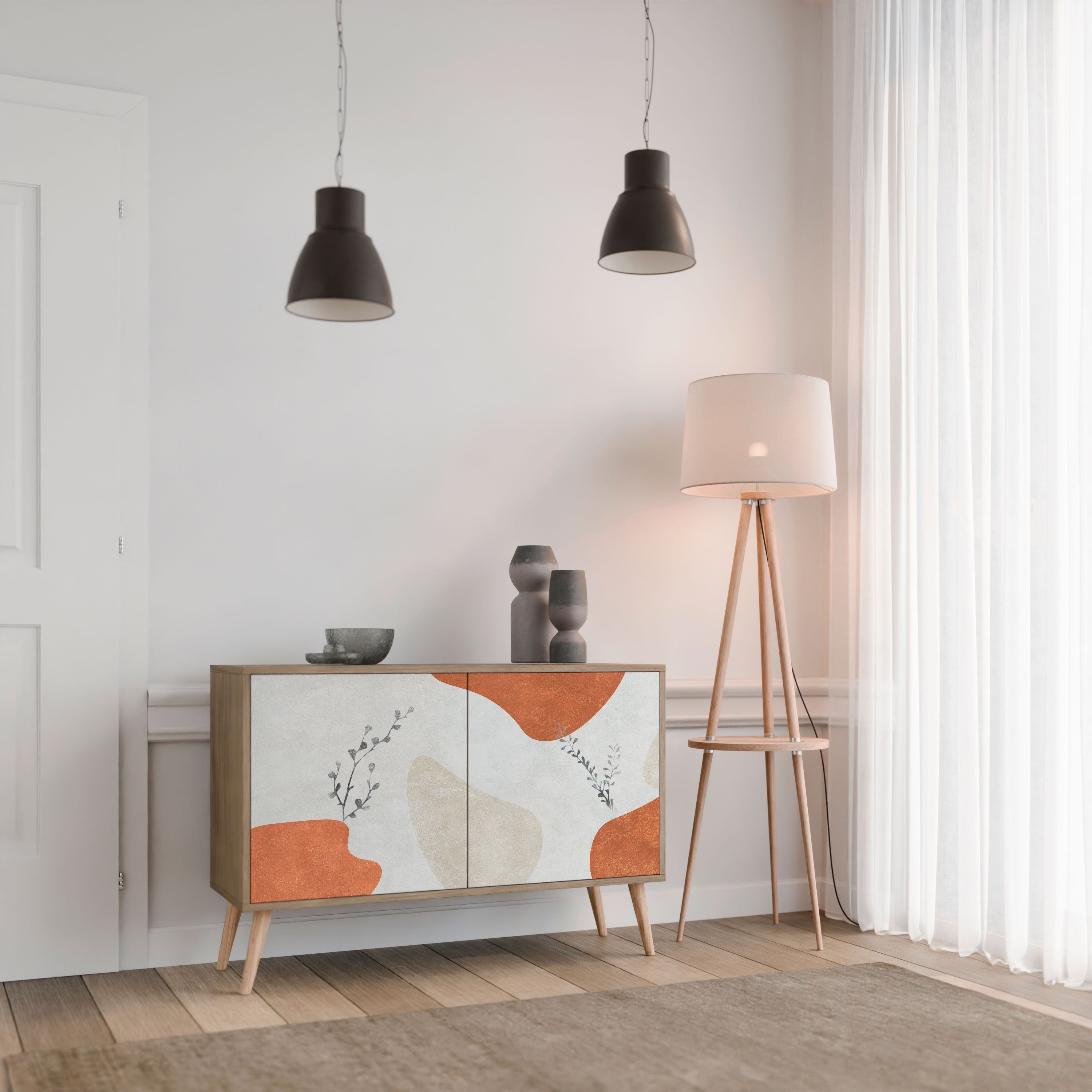 TRANQUIL TWIG Sideboard mit 2 Türen in Eichenoptik