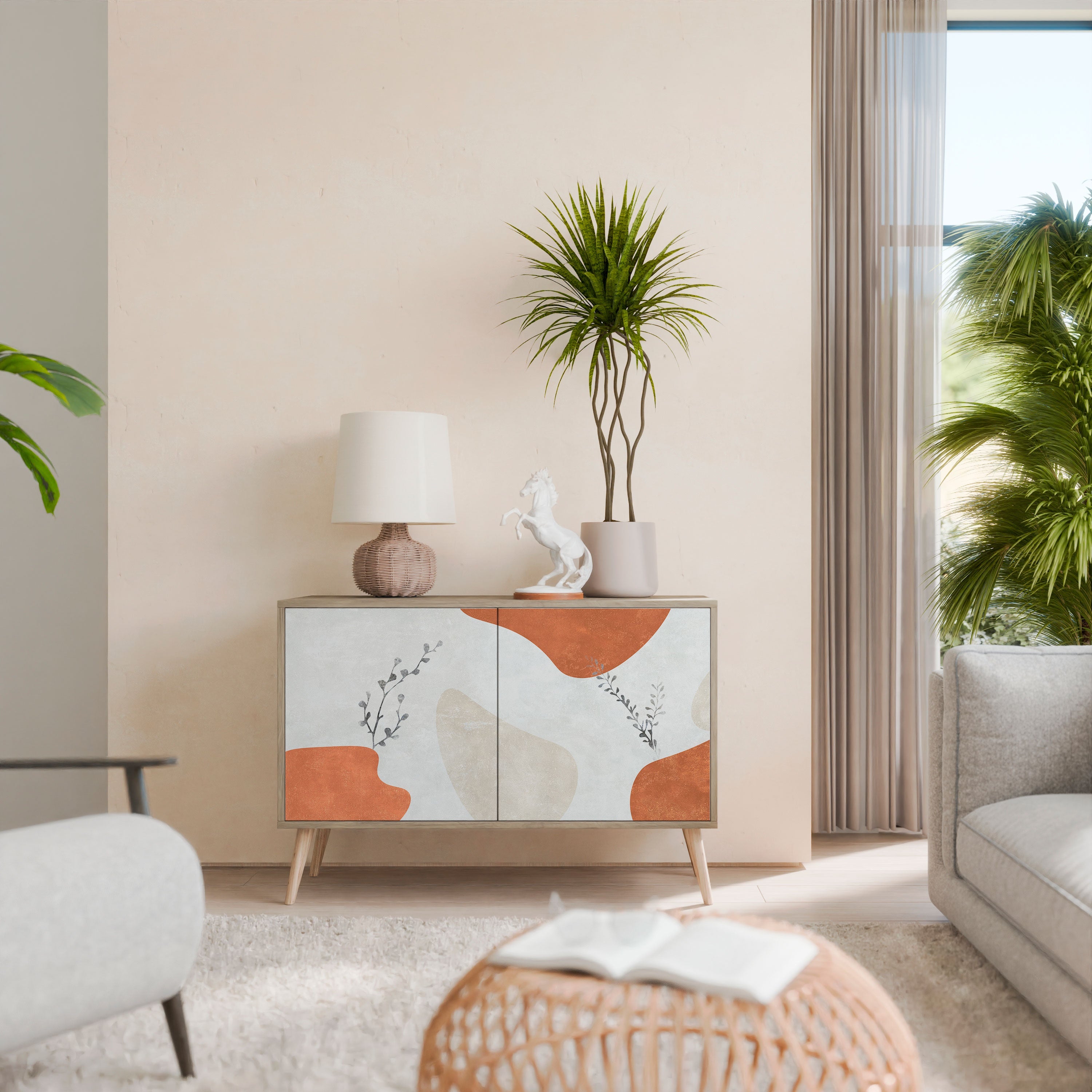 TRANQUIL TWIG Sideboard mit 2 Türen in Eichenoptik