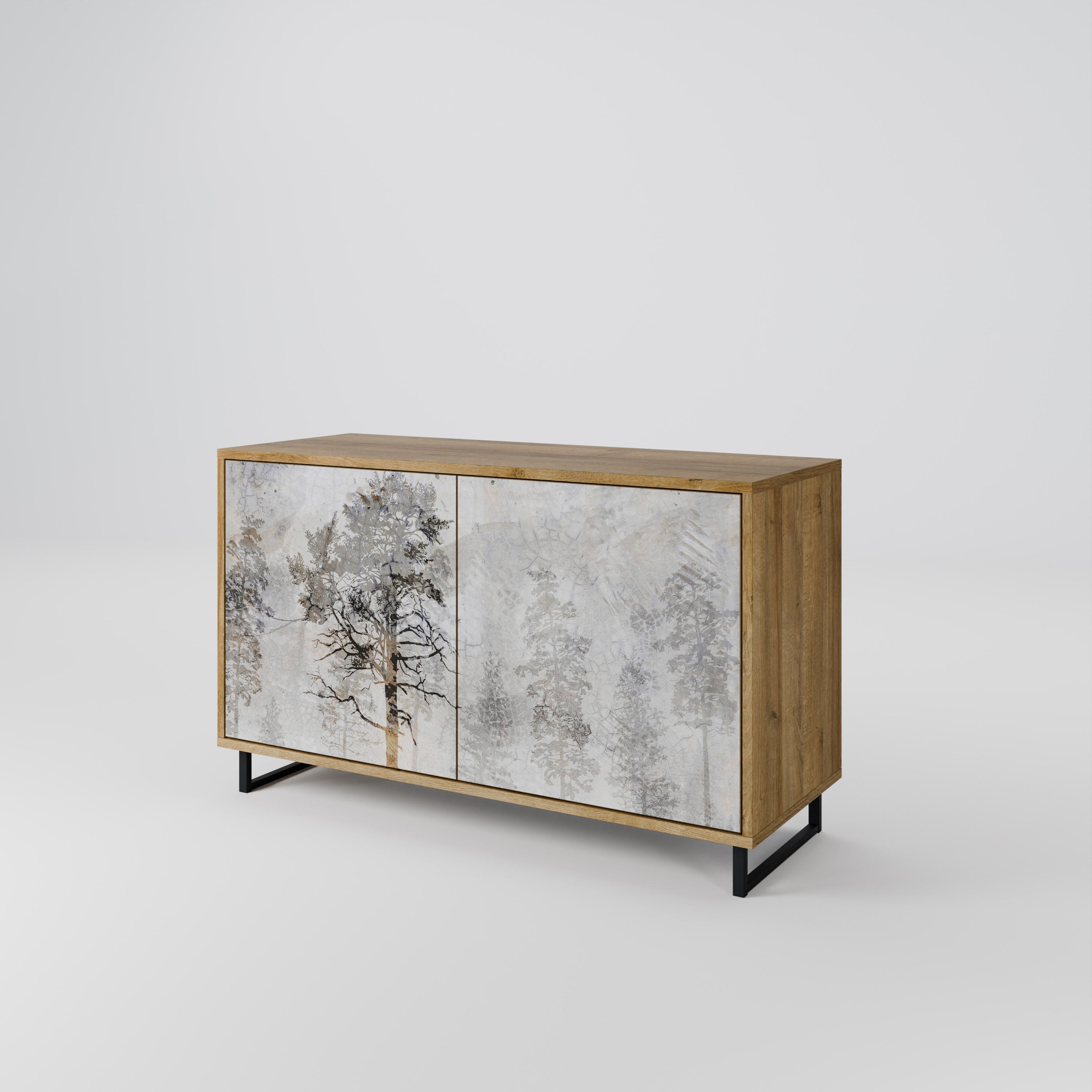FADE IN THE TREES Sideboard mit 2 Türen in Eichenoptik