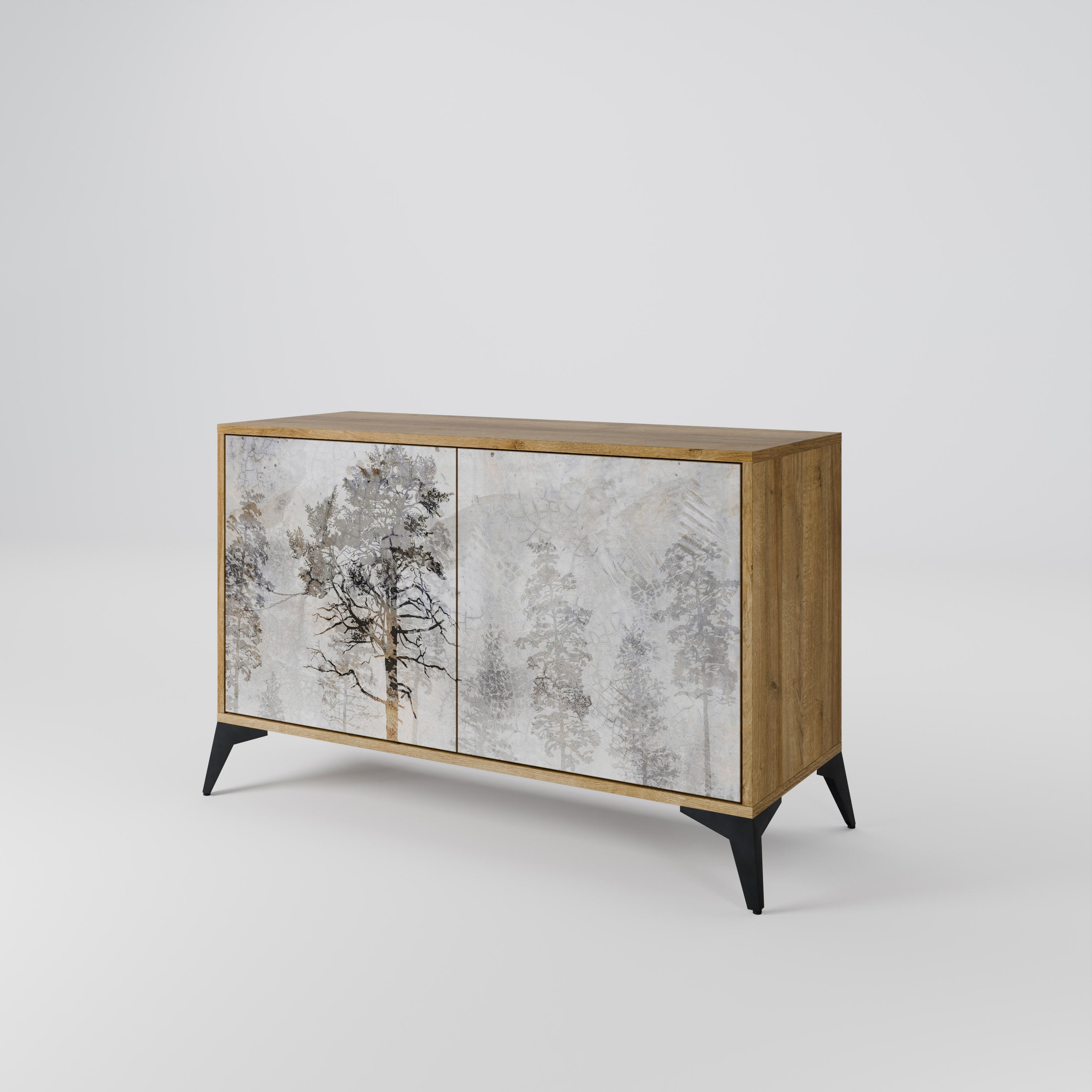 FADE IN THE TREES Sideboard mit 2 Türen in Eichenoptik