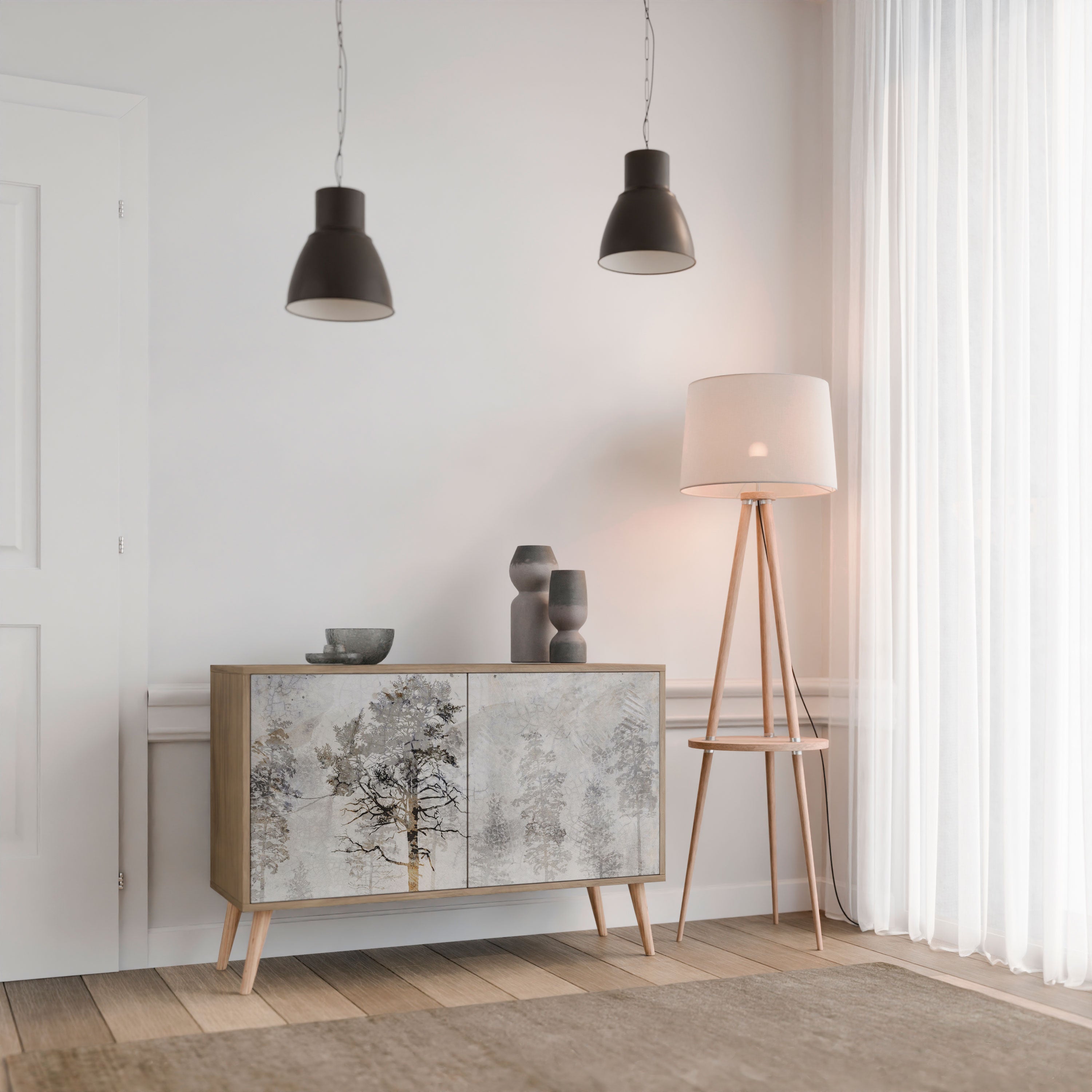 FADE IN THE TREES Sideboard mit 2 Türen in Eichenoptik