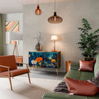 MIDNIGHT BLOSSOM Sideboard mit 2 Türen in Eiche-Optik