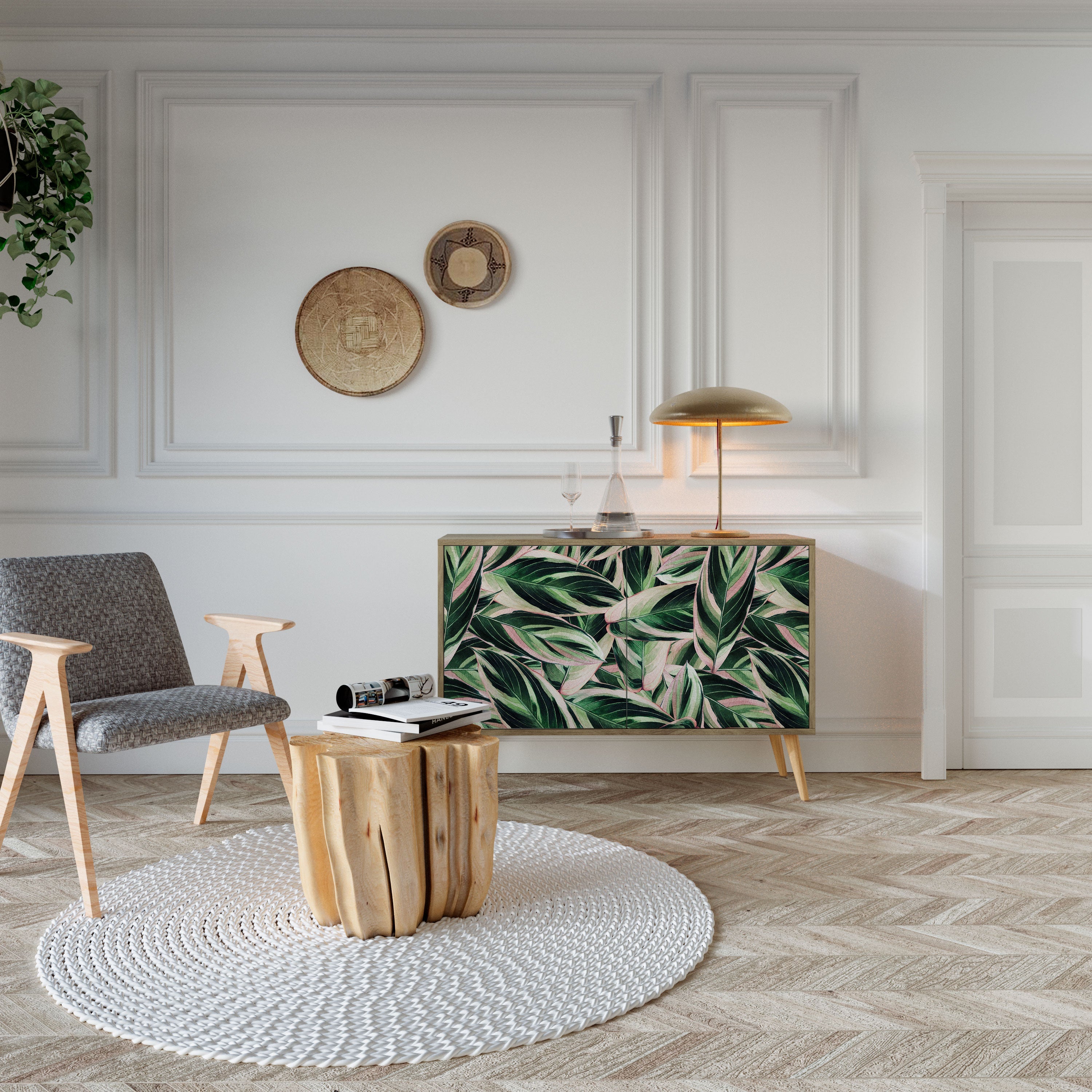EERIE STROMANTHE Sideboard mit 2 Türen in Eichenoptik