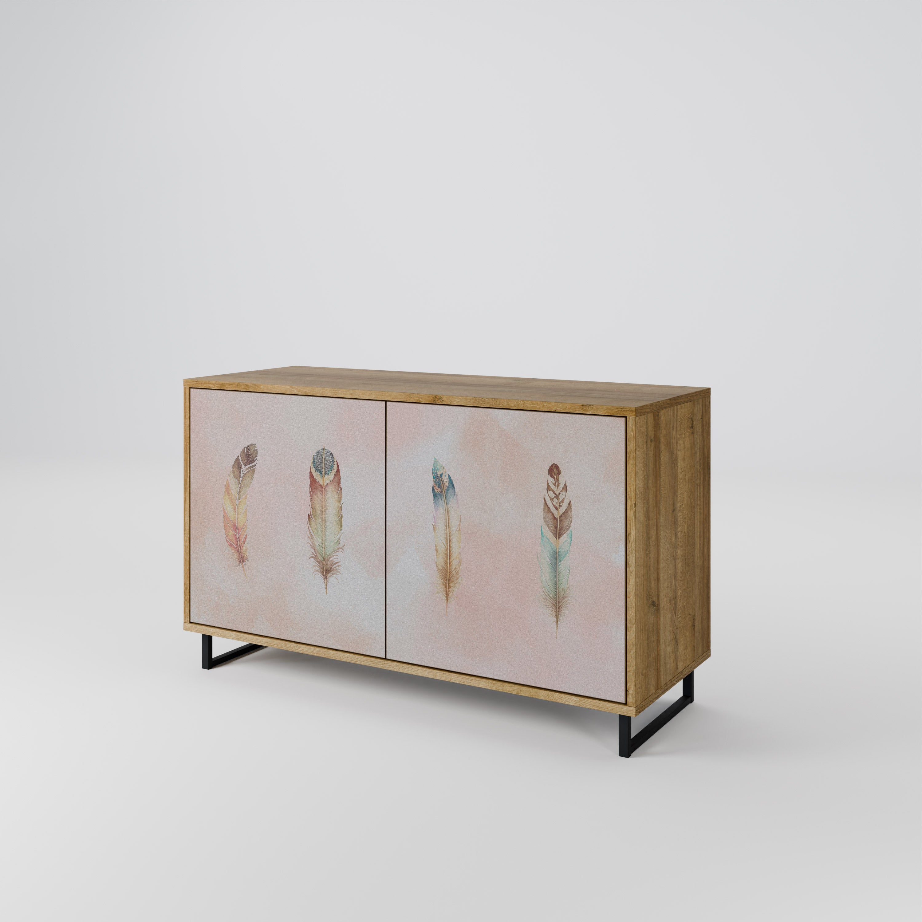 THE DELIQUESCE Sideboard mit 2 Türen in Eichenoptik