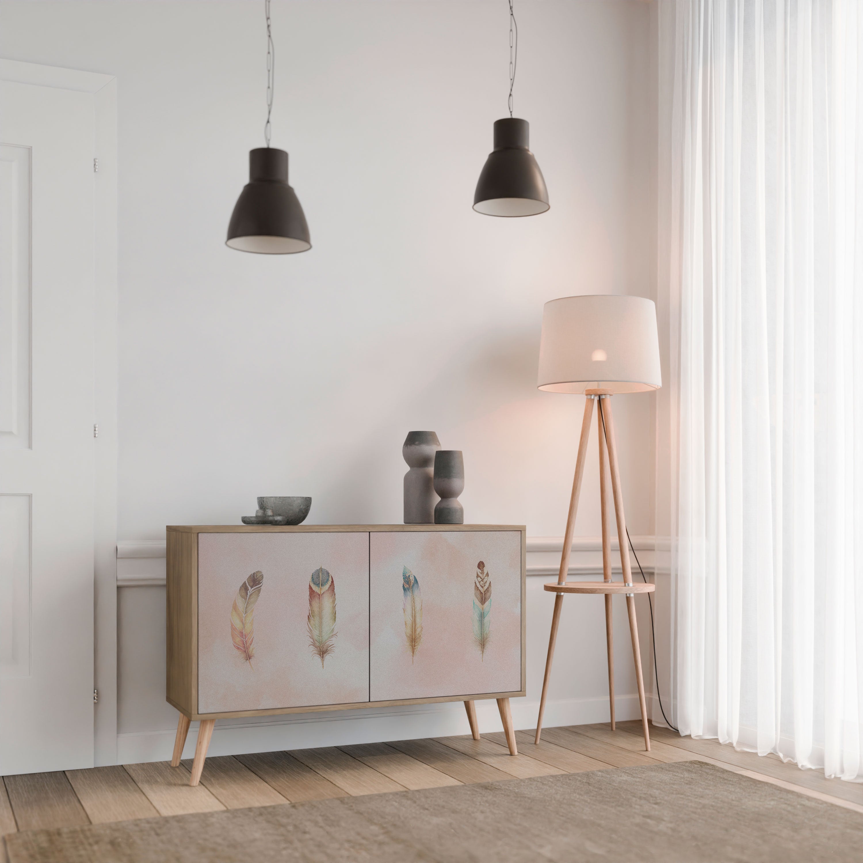 THE DELIQUESCE Sideboard mit 2 Türen in Eichenoptik