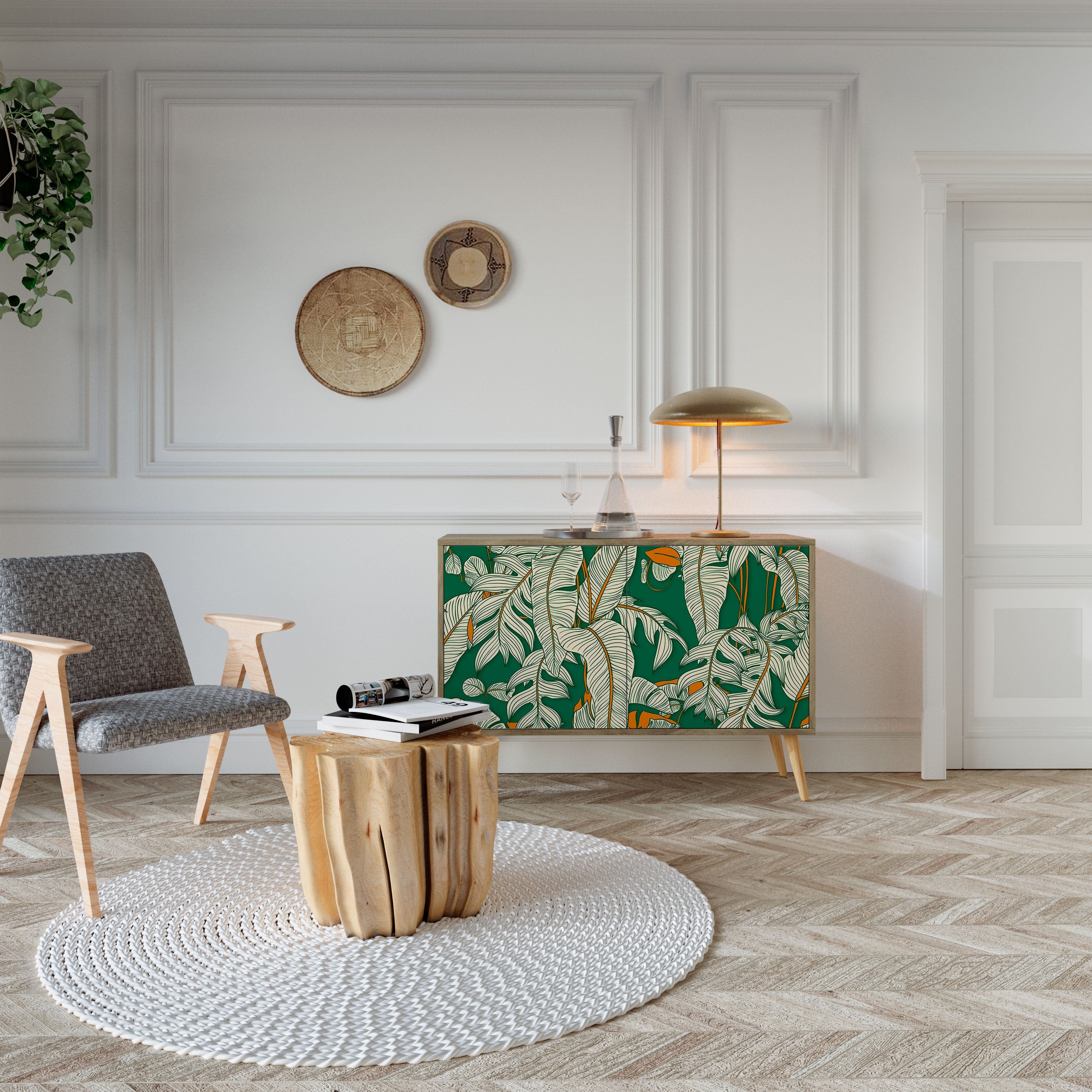 VERDANT PLEASURES Sideboard mit 2 Türen in Eichenoptik