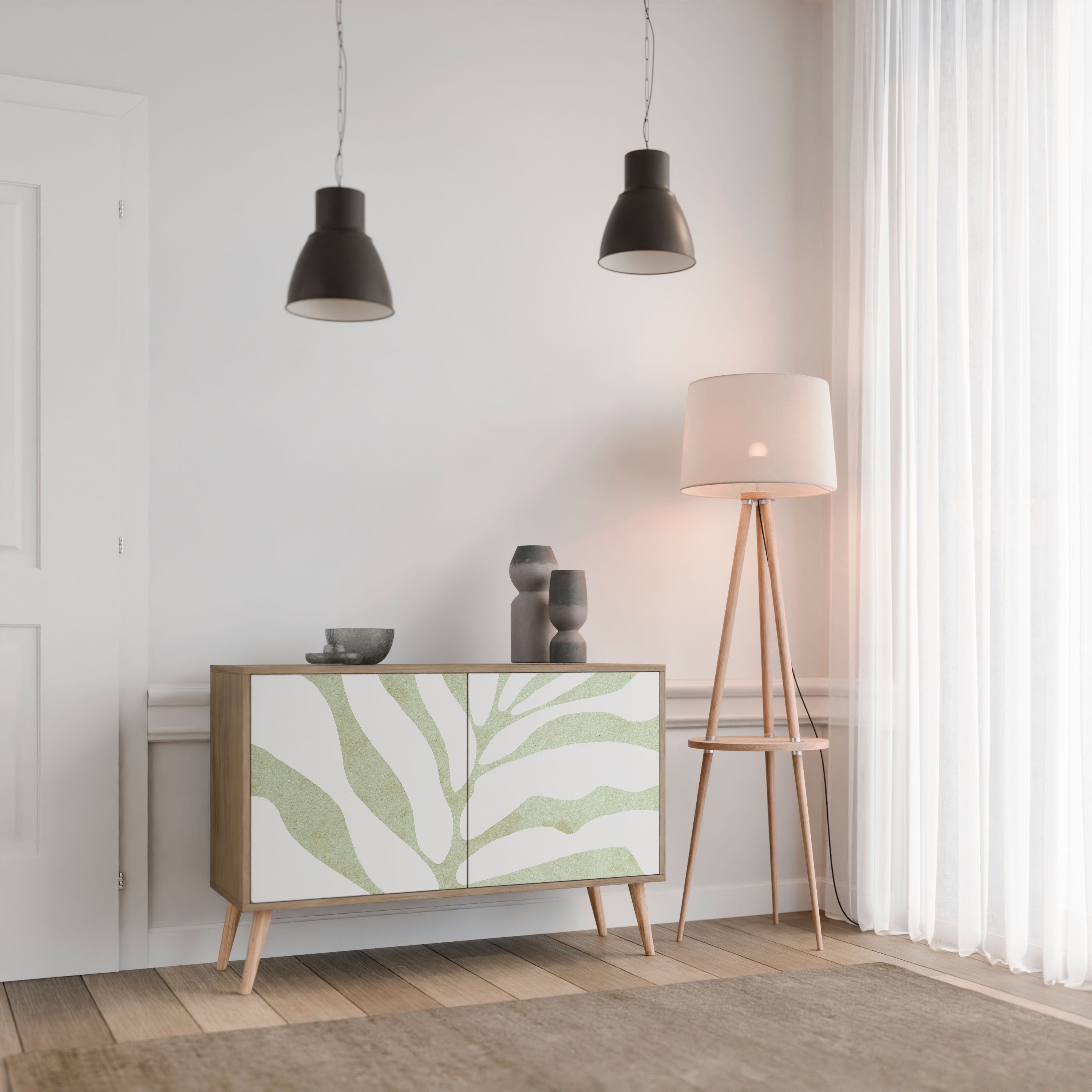 BOTANICAL SPARK Sideboard mit 2 Türen in Eichenoptik