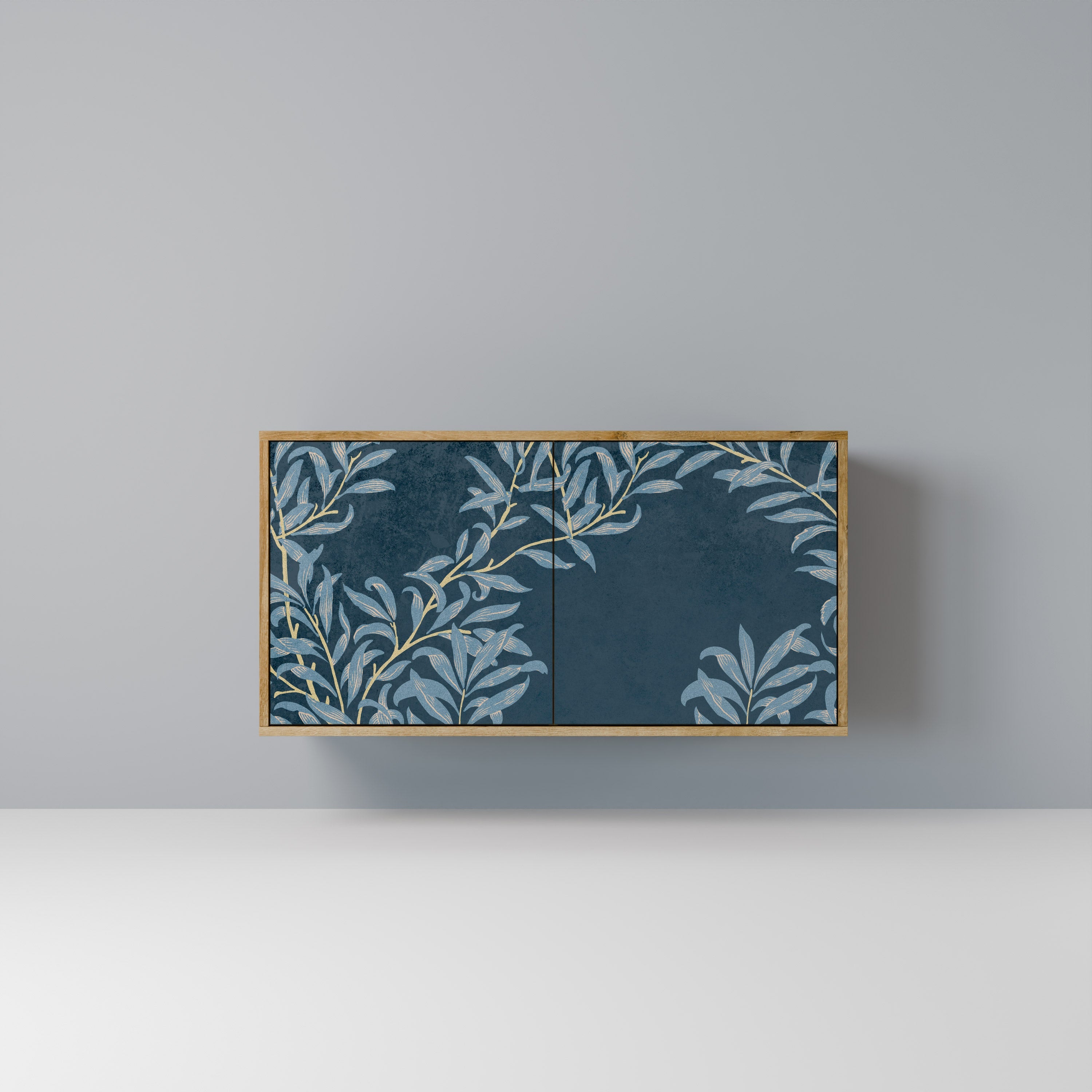 BLUE LEAVES Sideboard mit 2 Türen in Eichenoptik