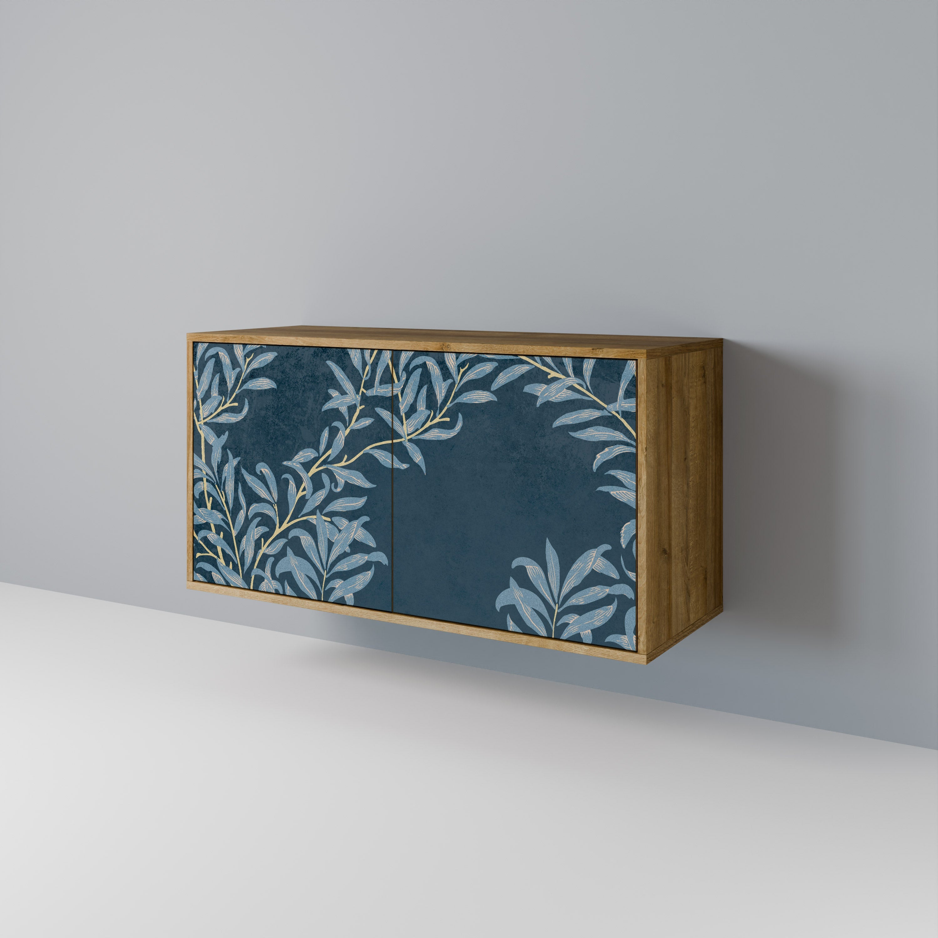 BLUE LEAVES Sideboard mit 2 Türen in Eichenoptik