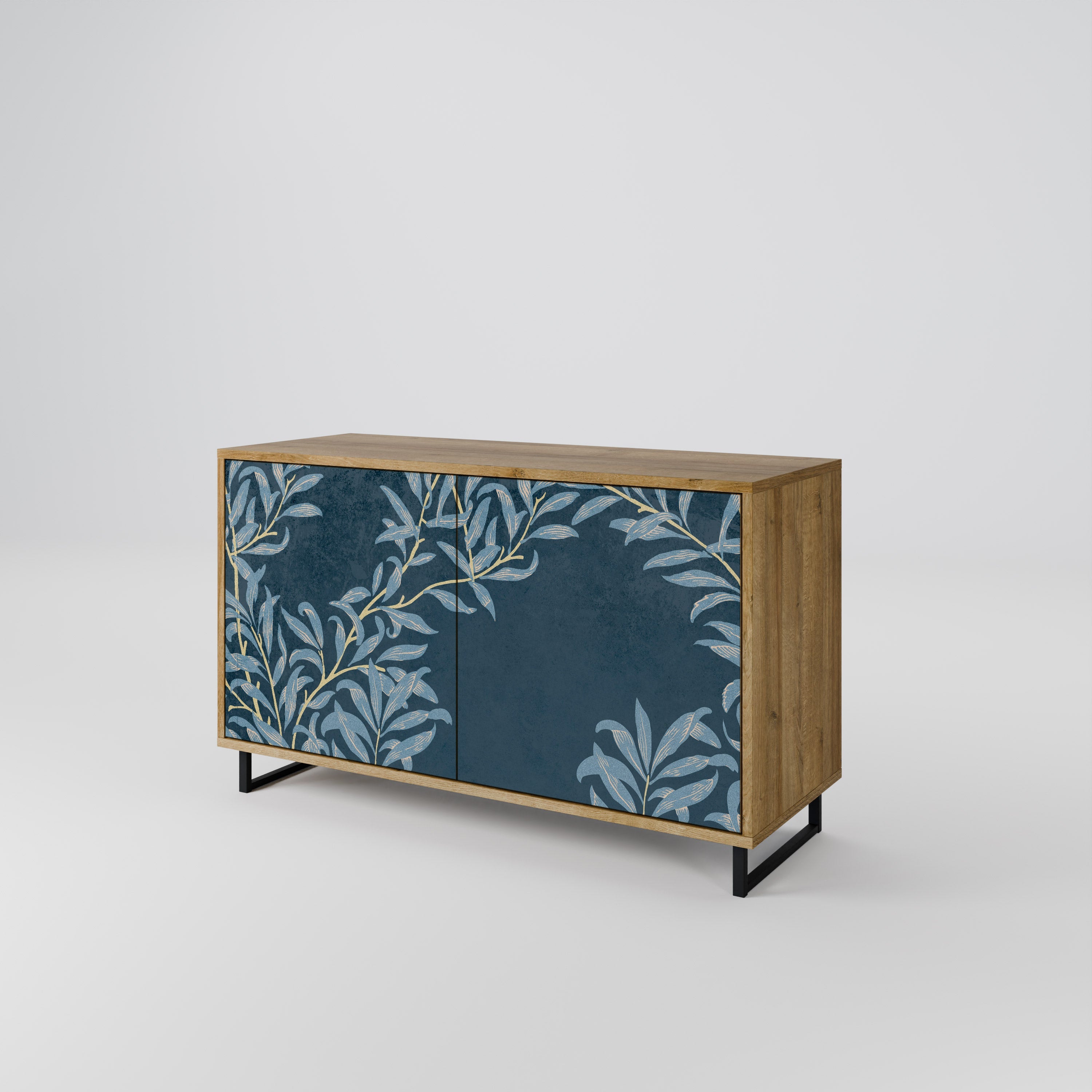 BLUE LEAVES Sideboard mit 2 Türen in Eichenoptik
